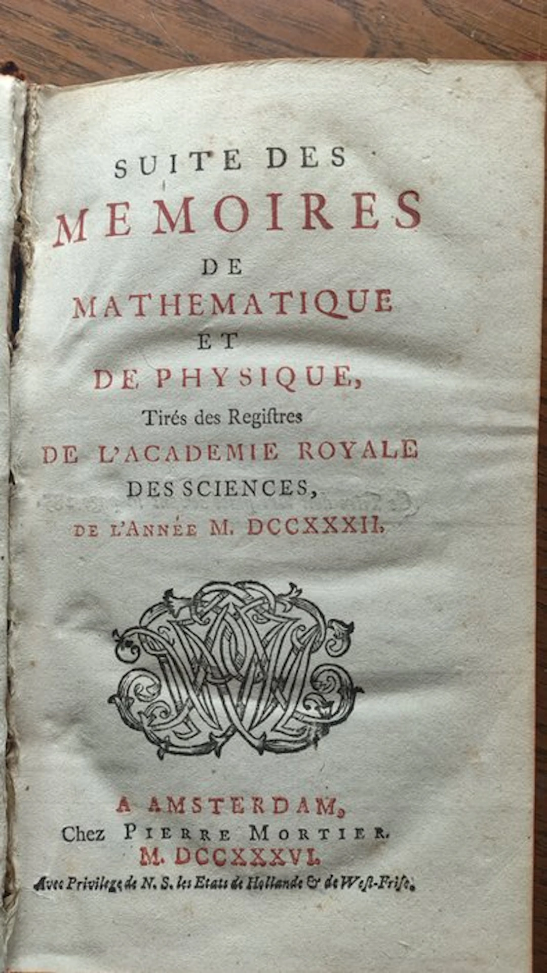 Pierre Mortier - Suite des Mémoires de Mathématique et de...