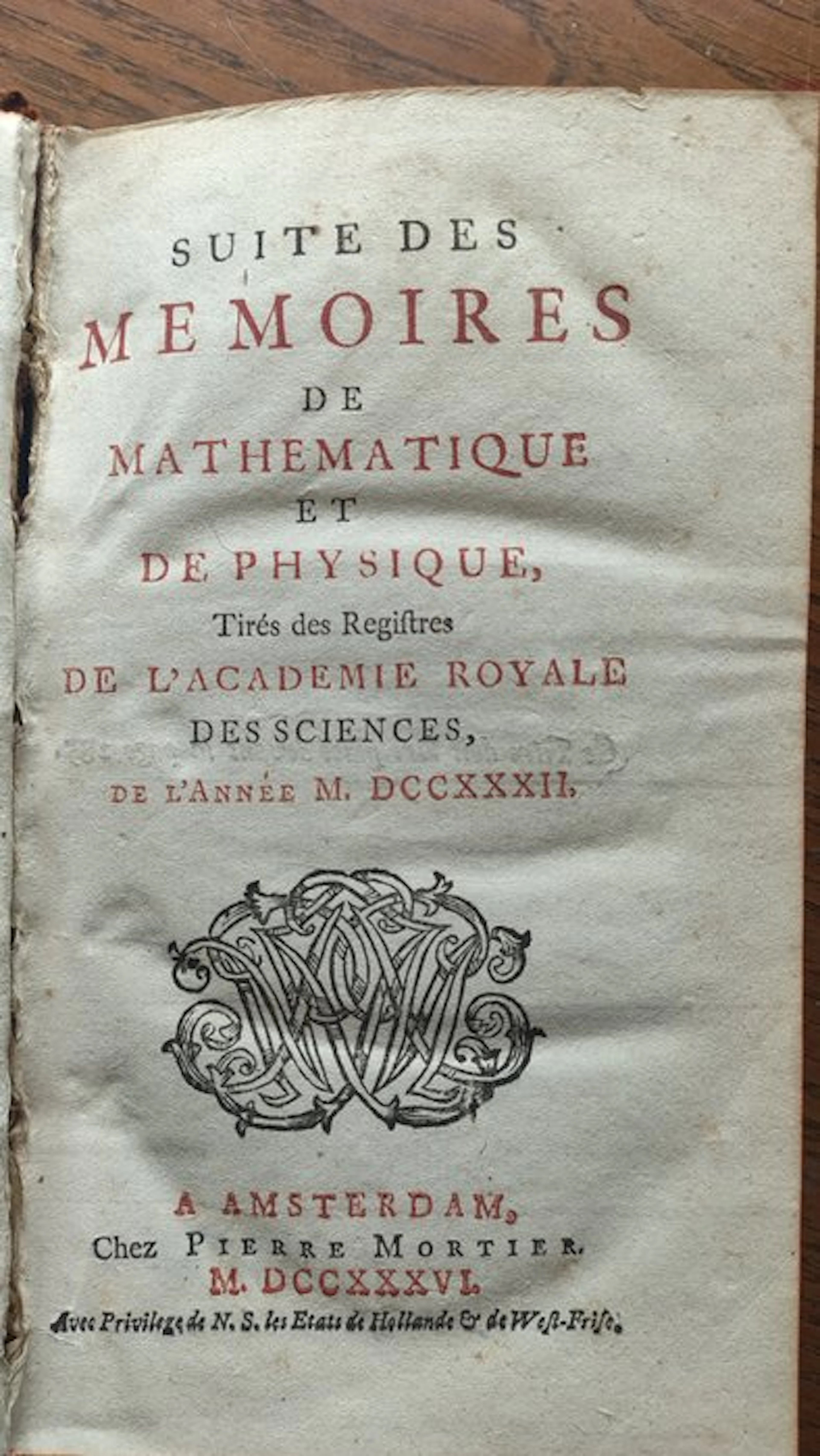 Pierre Mortier - Suite des Mémoires de Mathématique et de...
