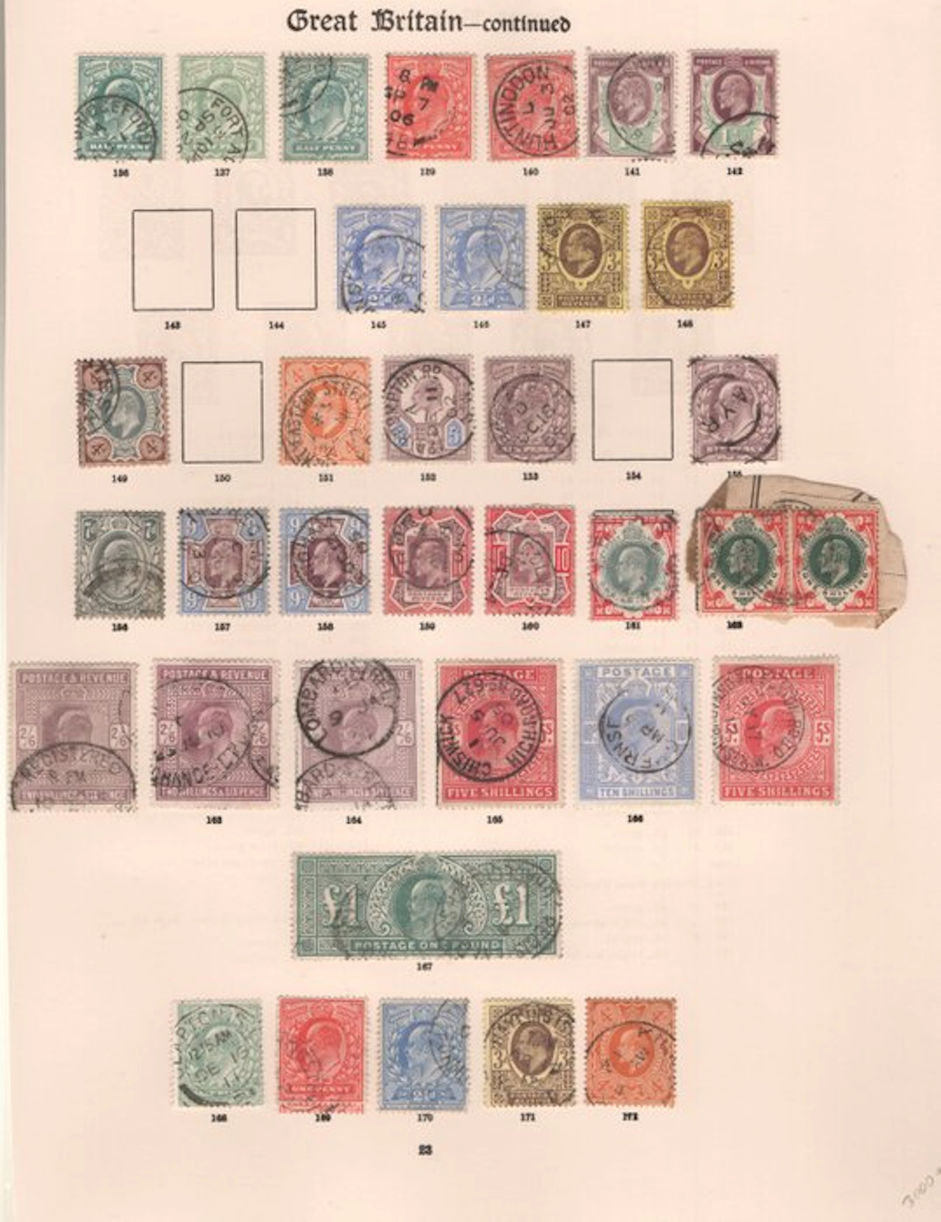 Great Britain 1902/1925 - Great Britain A neat collection in use.
