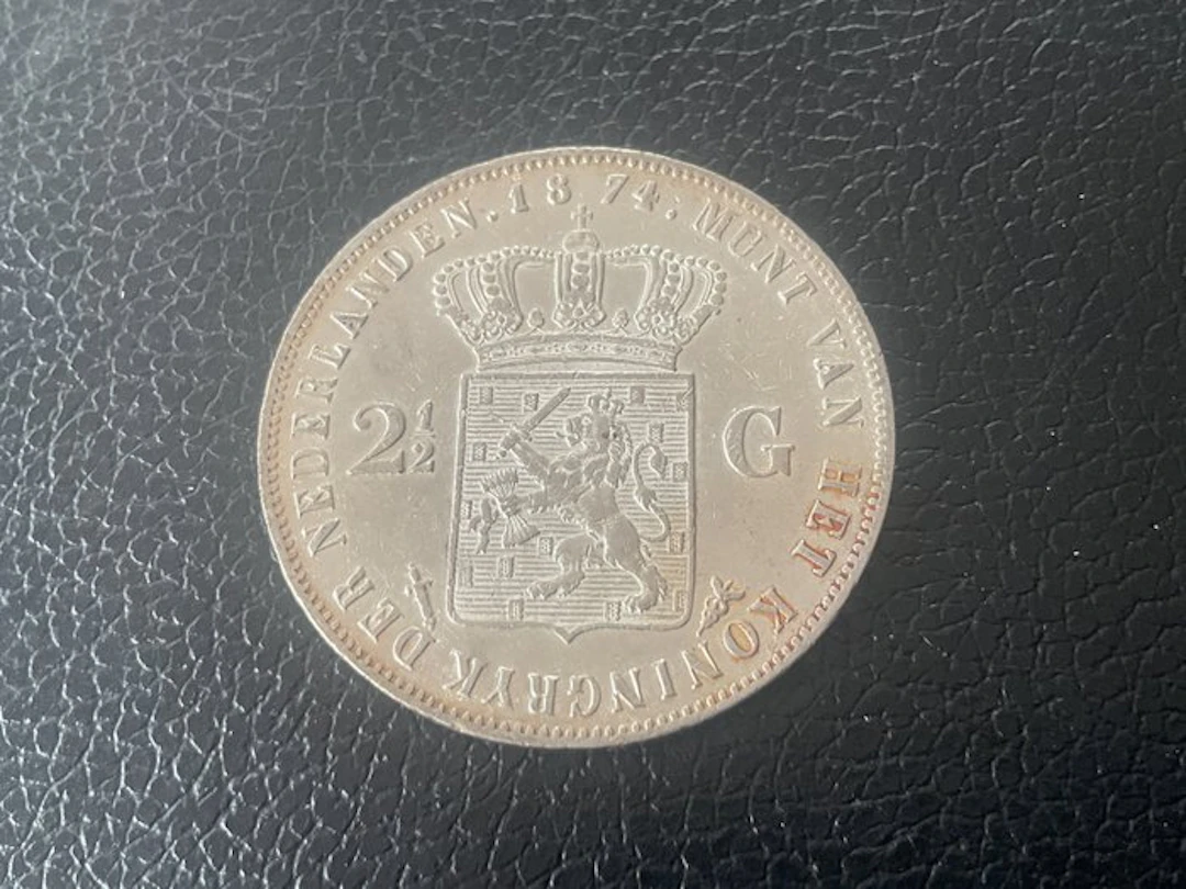 Netherlands. Willem III. 2 1/2 Gulden 1874 (No reserve price)
