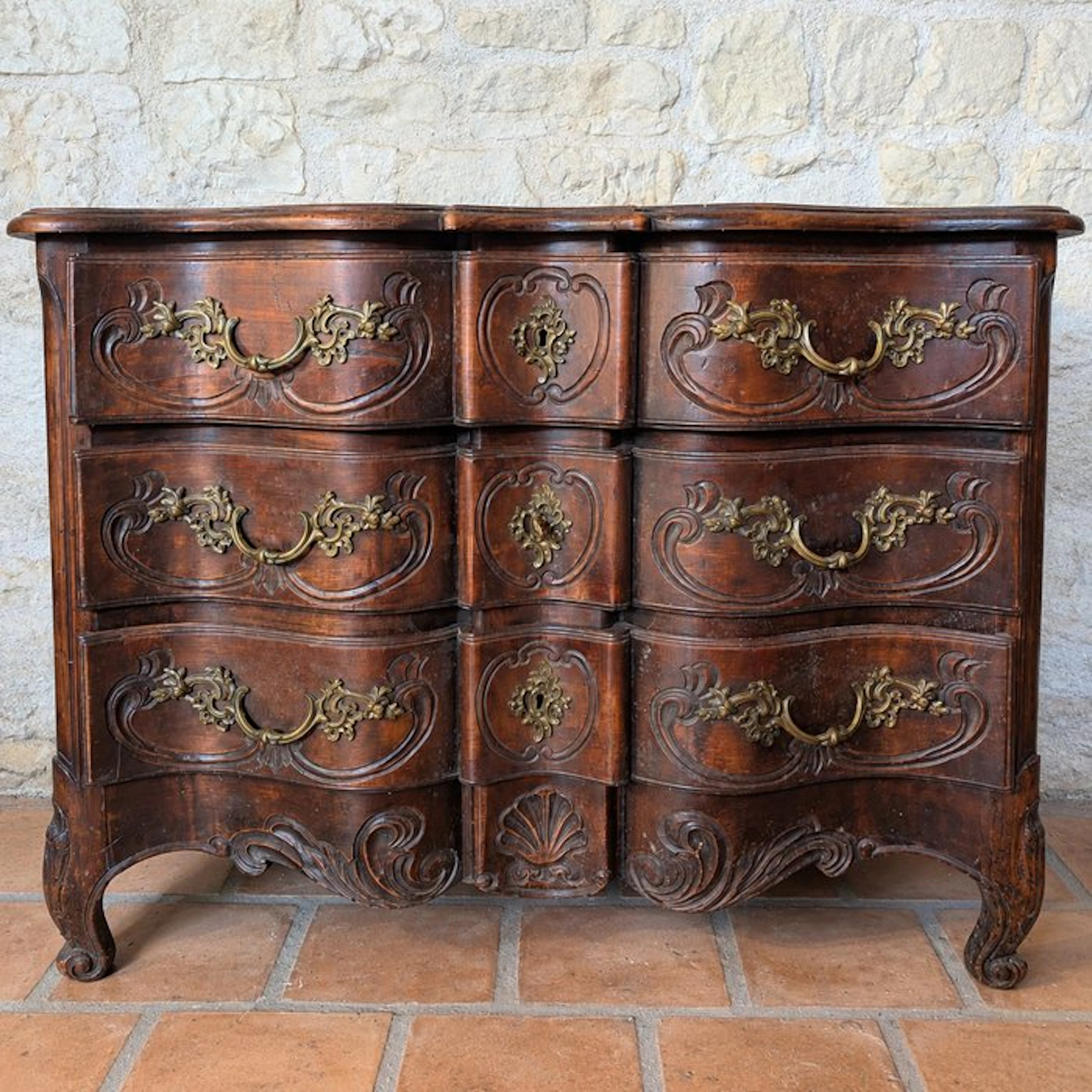 Chest of drawers - Wood, Brass