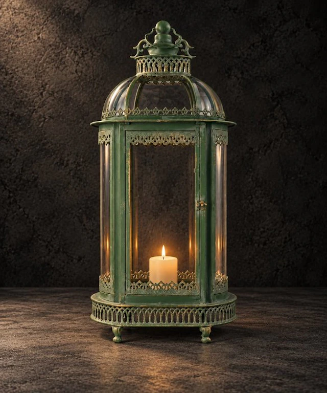Lantern - Glass, Metal - 78 cm! XL