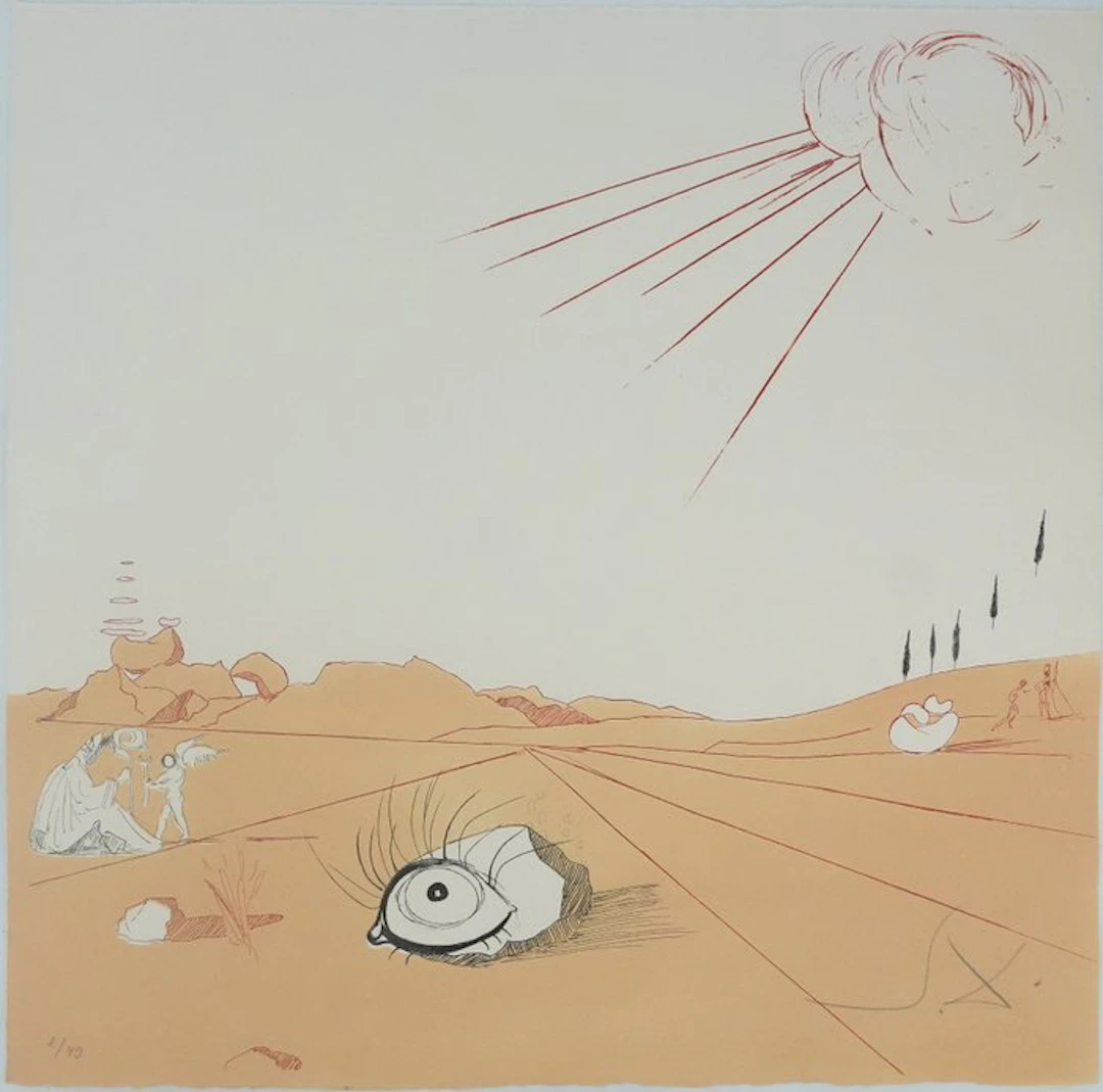 Salvador Dali (1904-1989) - Paysage ibérique : Rêve surréaliste