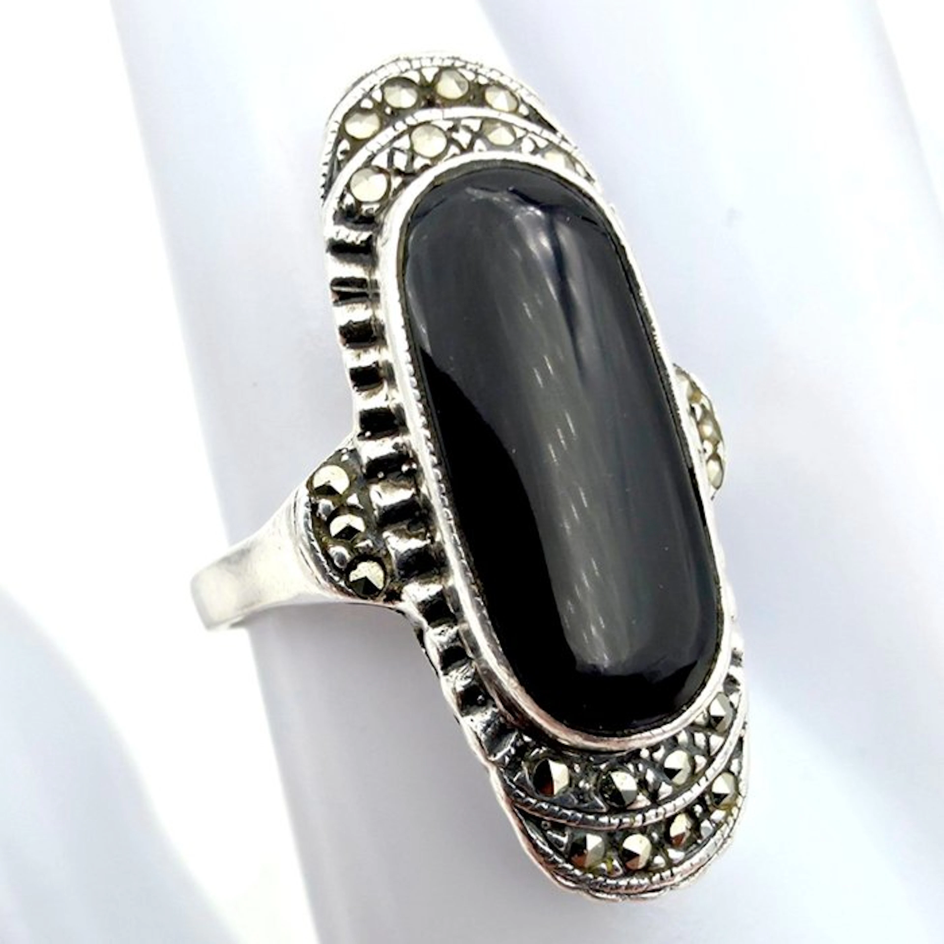 No reserve price - Ring Silver - Art Deco Revival