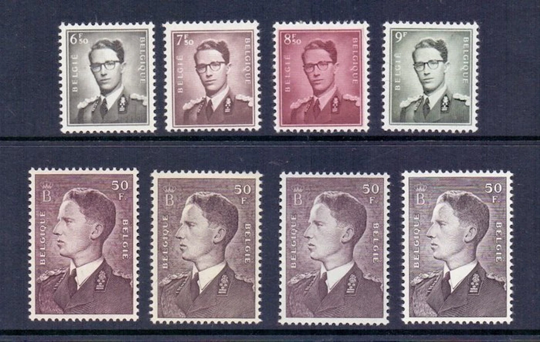 Belgium 1952/1958 - King Baudouin: First stamp in 4...