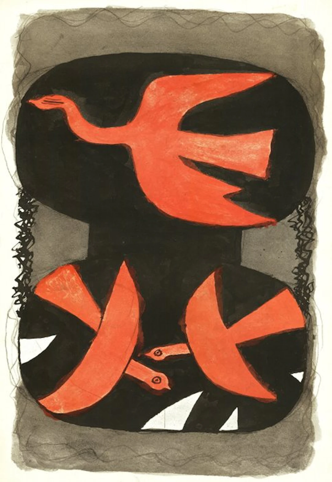 Georges Braque (1882-1963) - Les oiseaux rouges