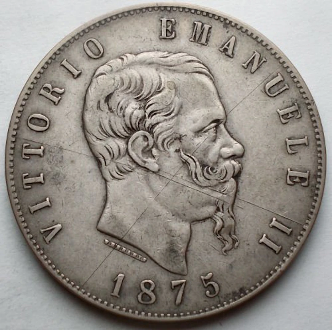Italy, Kingdom Vittorio Emanuele II. 5 Lire 1875 Milano (No reserve price)