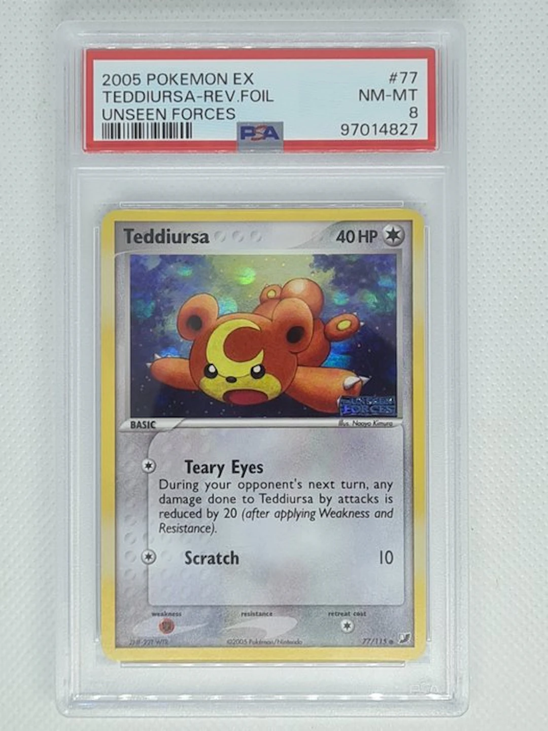 Pokémon - 1 Graded card - Pokémon - Teddiursa 77/115 Foil - PSA 8