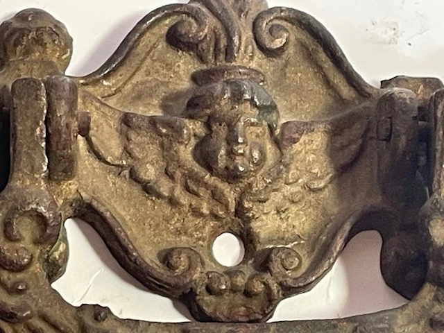 Handle - Antica maniglia a pendolo in stile Barocco con Mascherone - 1850-1900