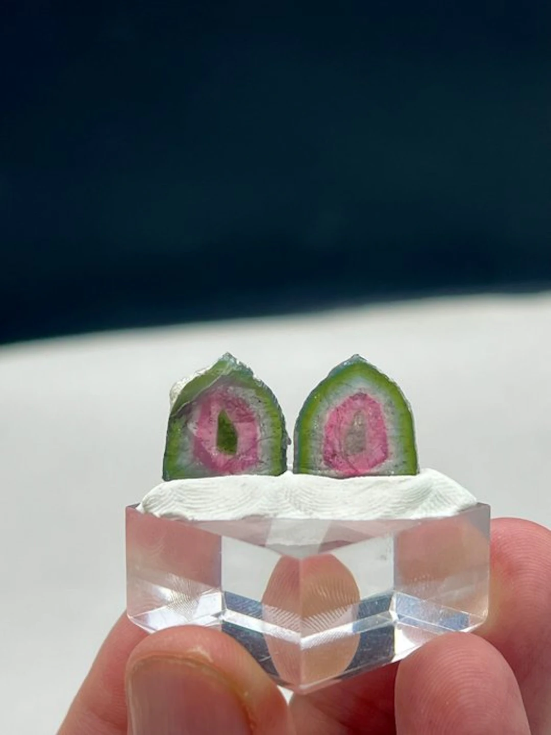 Tricolour tourmaline Slices - Height: 12 mm - Width: 12 mm- 3 g - (1)