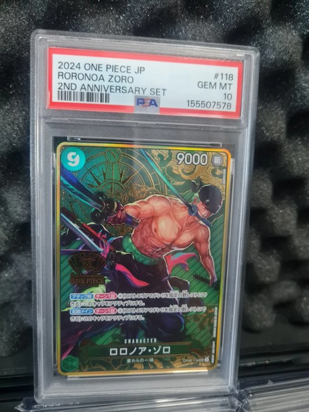 Bandai - 1 Graded card - One Piece - Roronoa Zoro #118 Foil - PSA 10