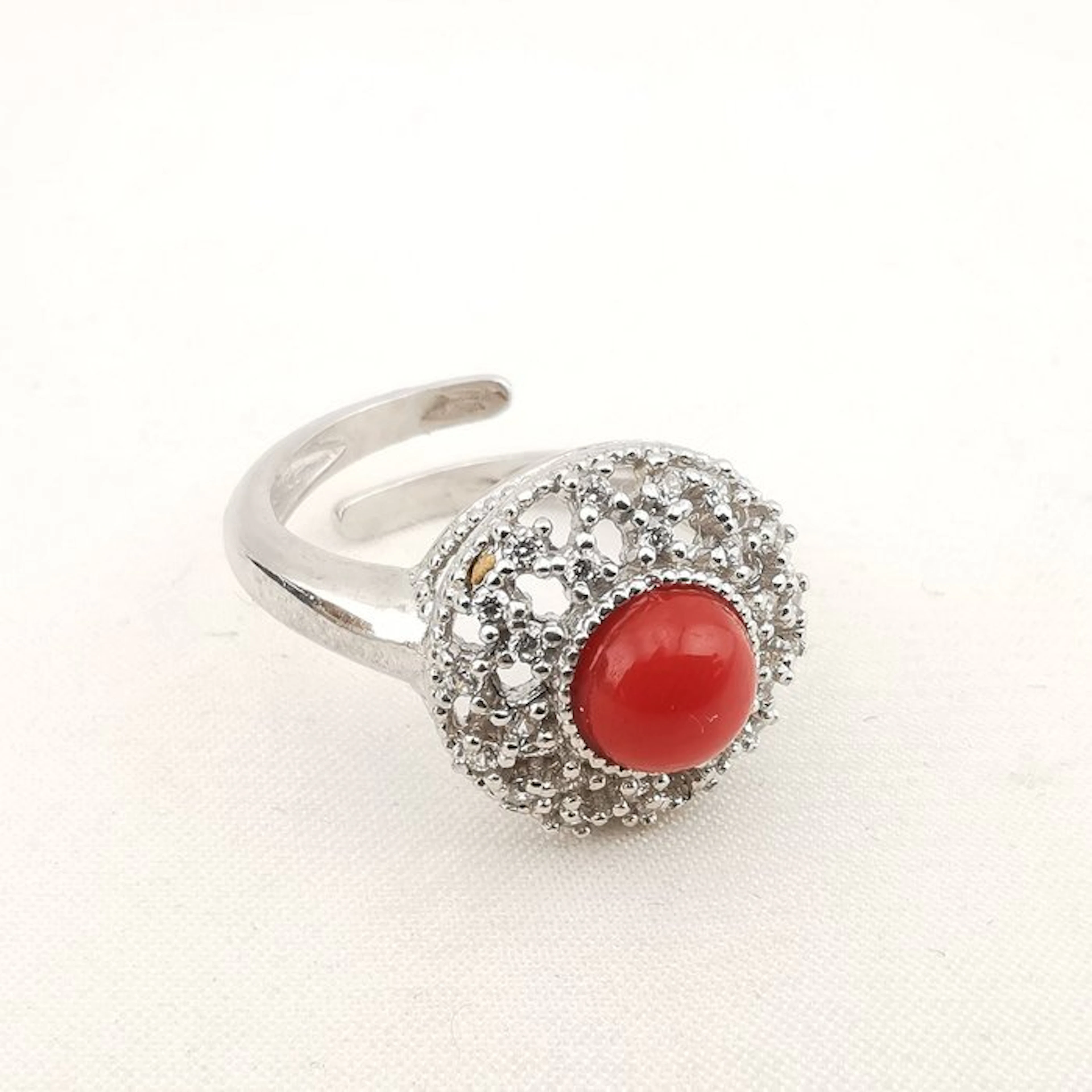 Coral - Sterling Silver 925 - Ring - Italian craftsmanship