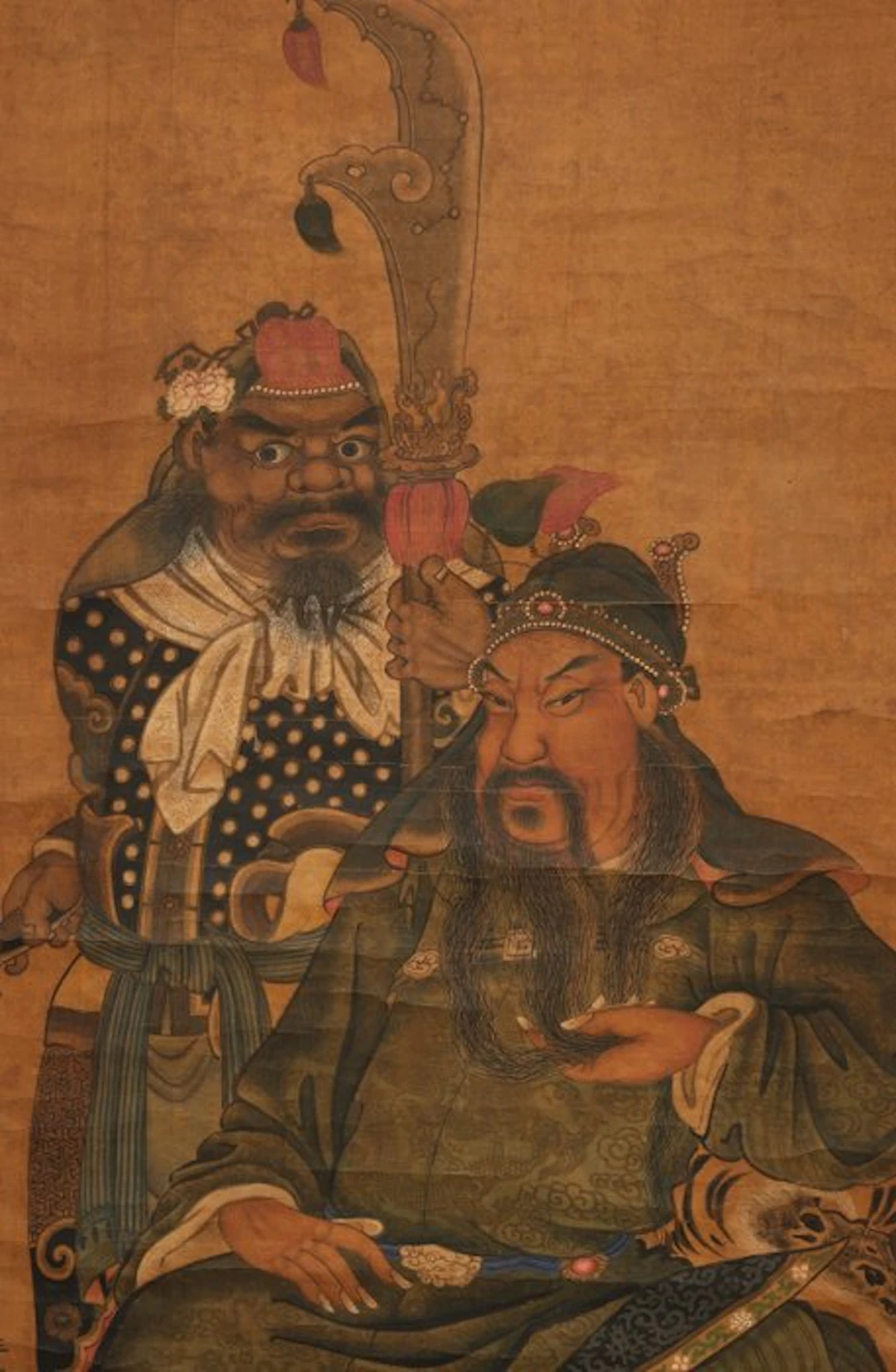 Hanging scroll: Chinese general Guan Yu - Paper