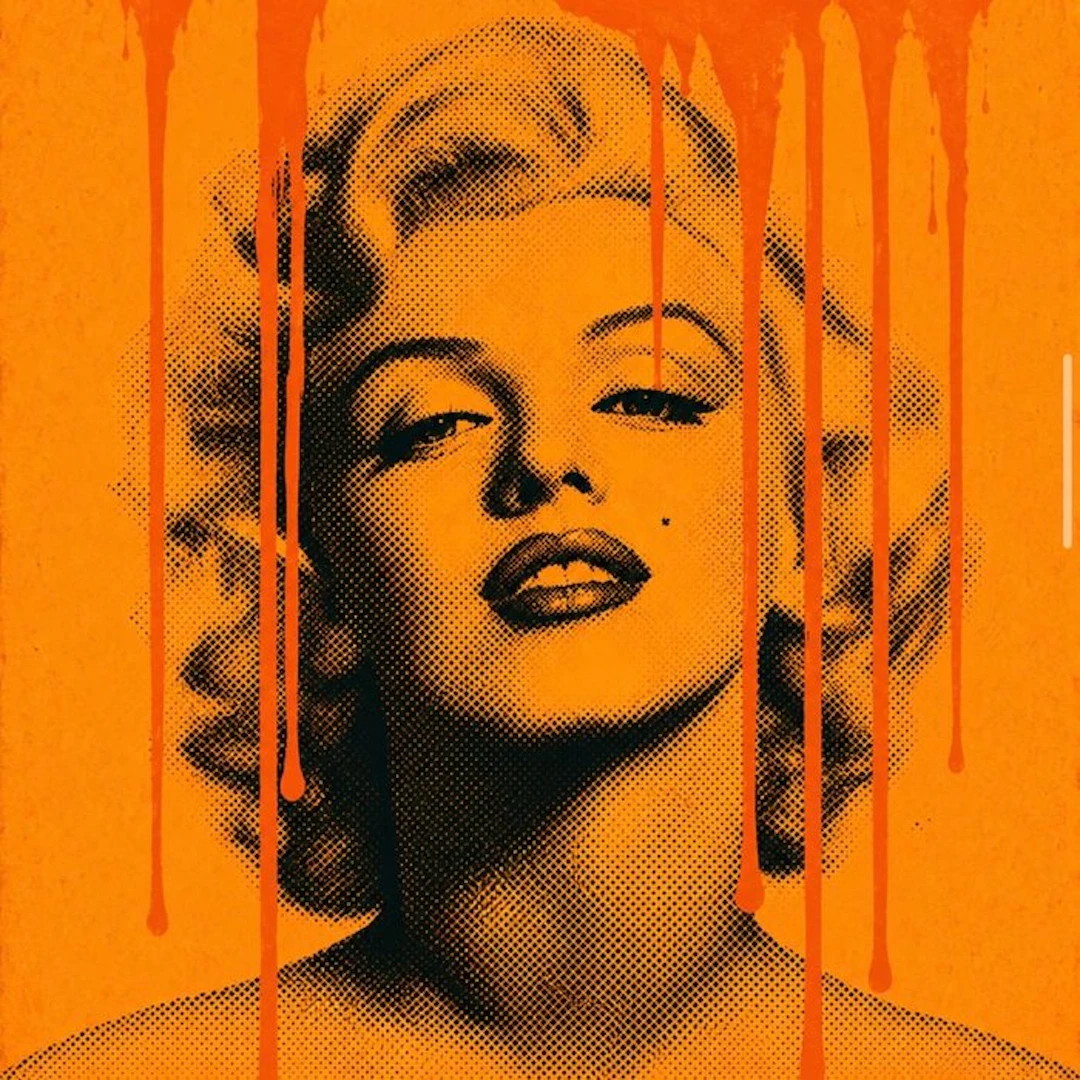 Eric Brumette - MARILYN MONROE ORANGE - Toile L - LIMITED EDITION