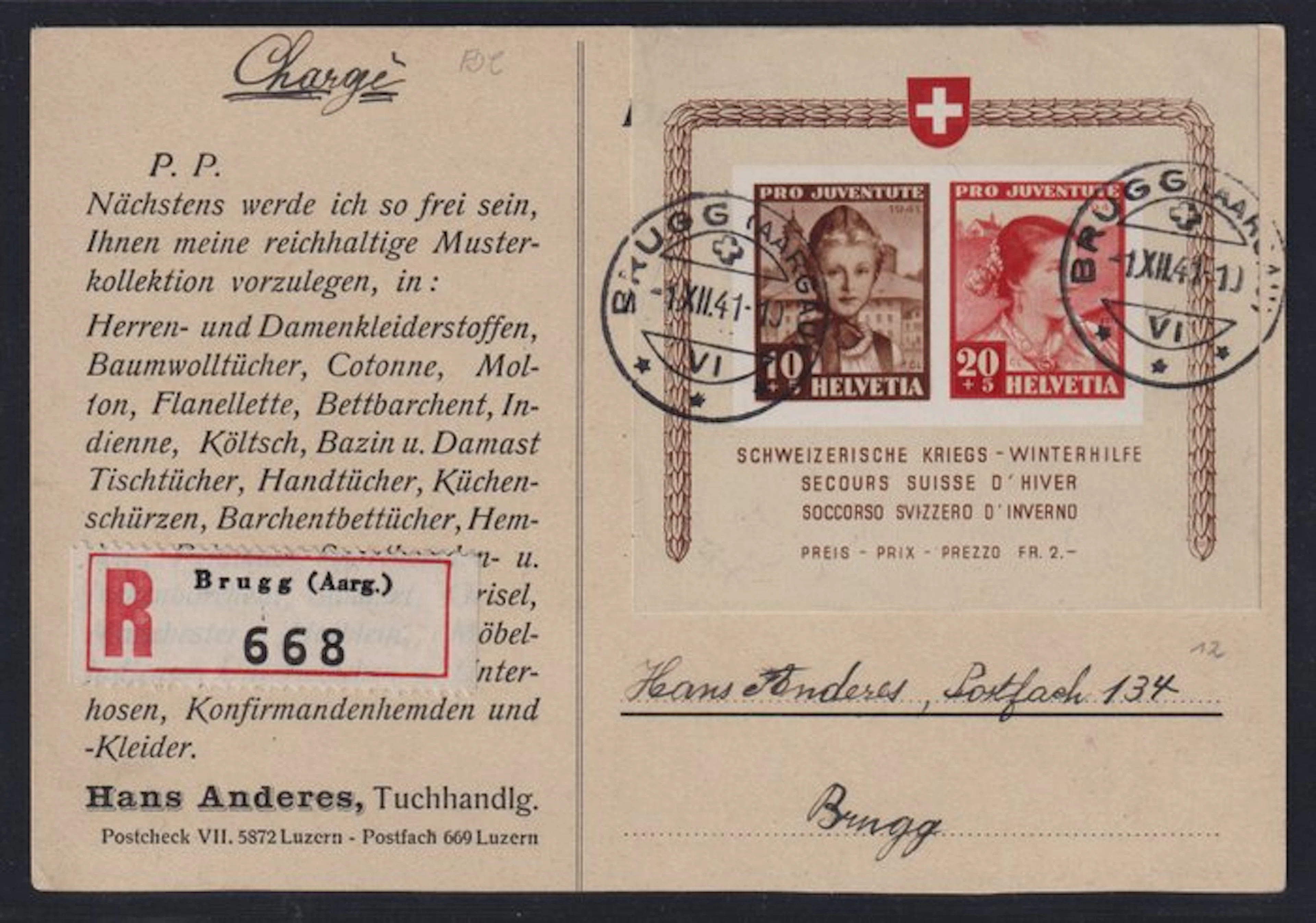 Switzerland 1941 - SCHWEIZ Bl