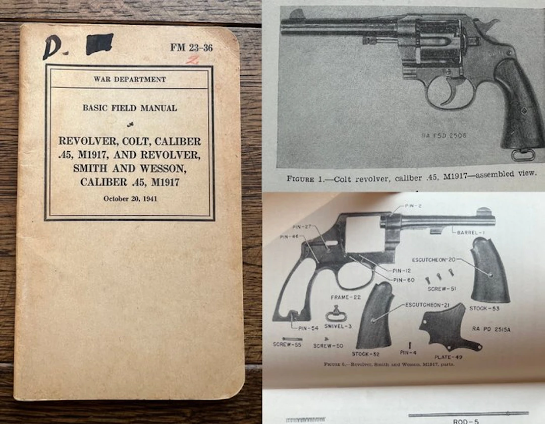 US Army Revolver Manual for Infantry/Tankers use - Beautiful Plates - 1941
