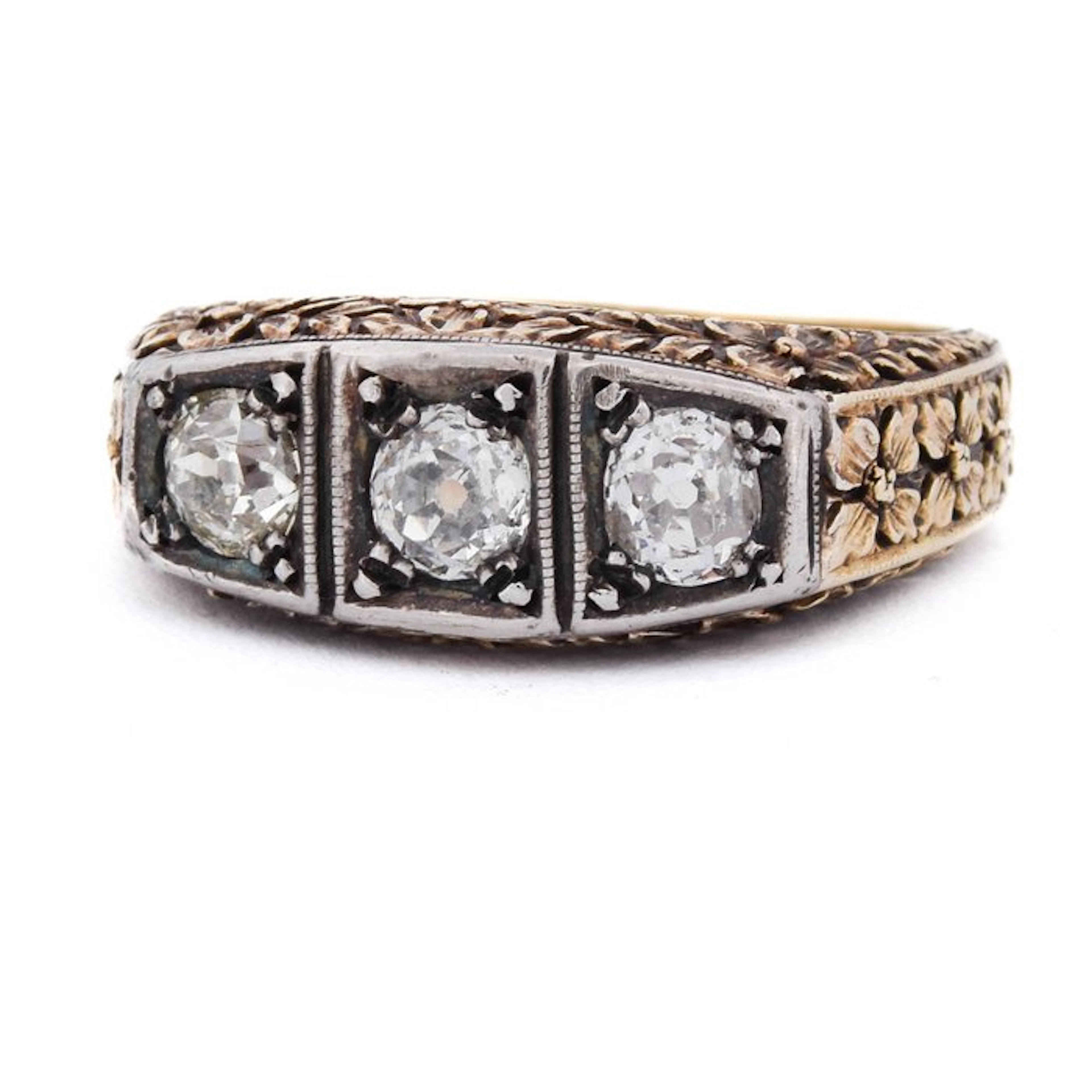 Ring - 18 kt. Yellow gold - 0.90ct. tw. Diamond (Natural)