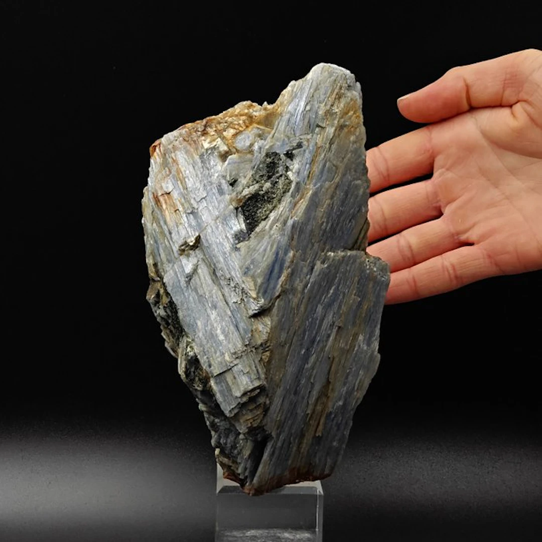 Crossing of Azure Cyanite Crystals on matrix - Height...