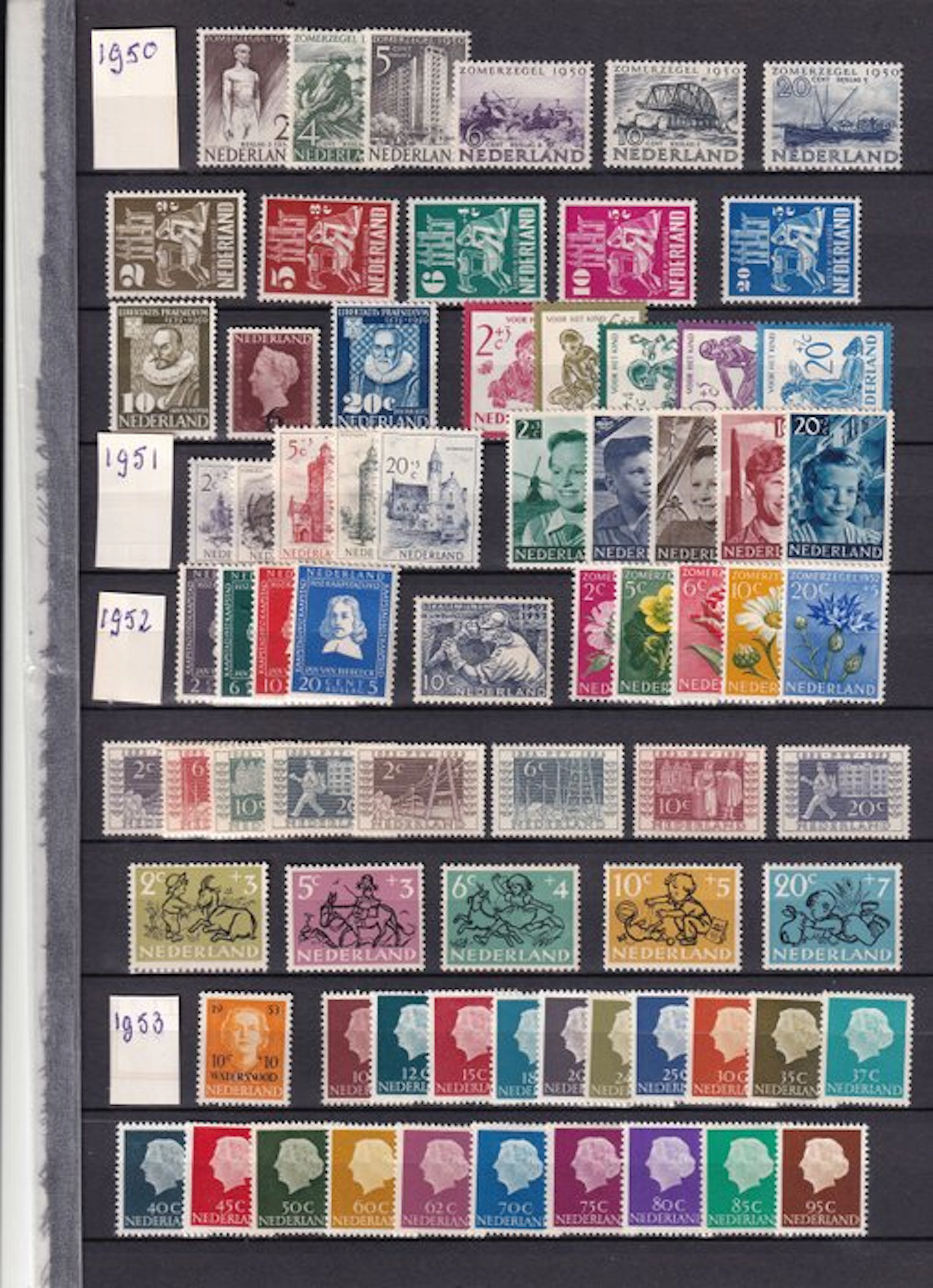 Netherlands 1950/1960 - 11 mint-condition issues, 1950 - 1960