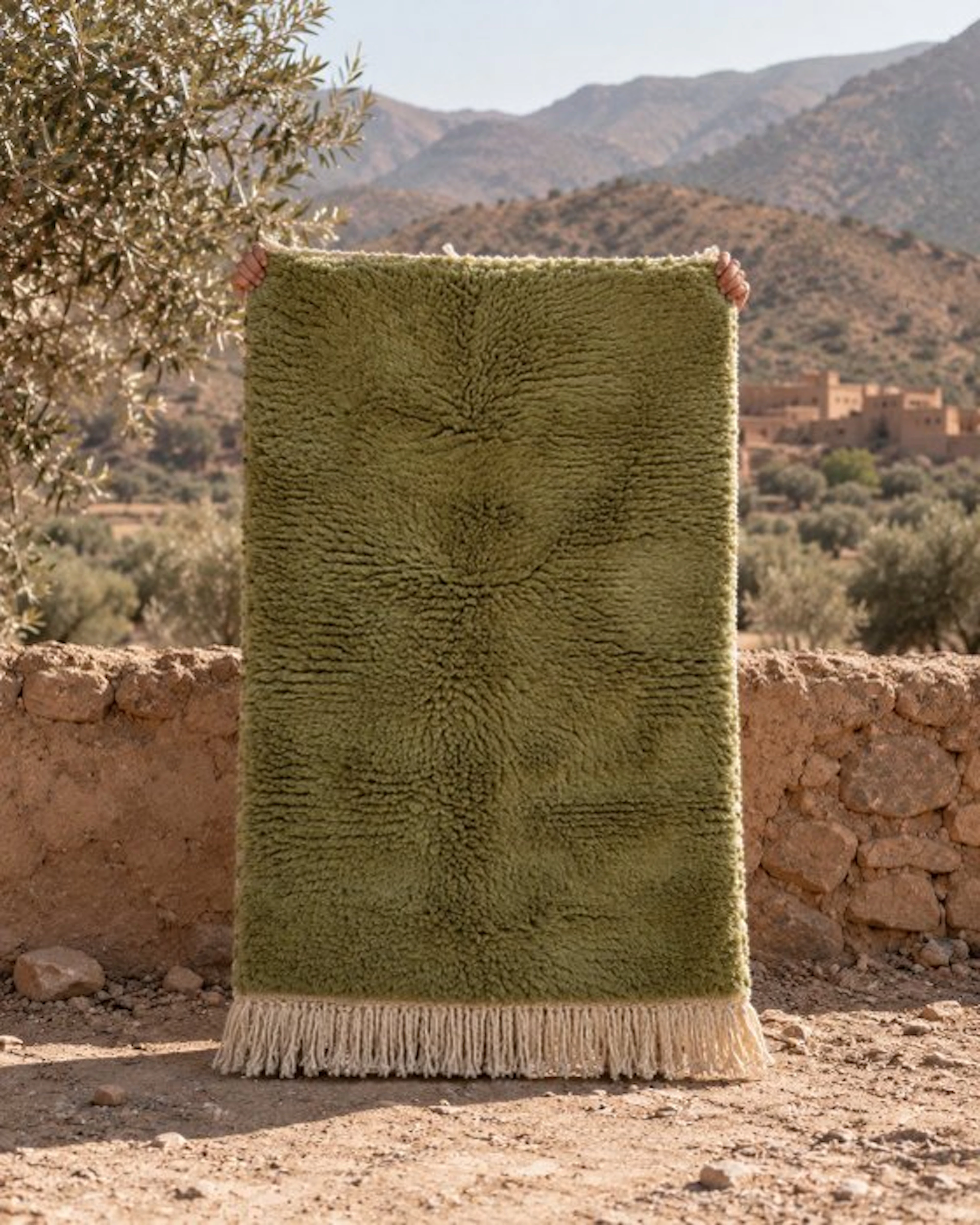 Karpet - Berber rug Beni Ouatain Amazigh – olive green...