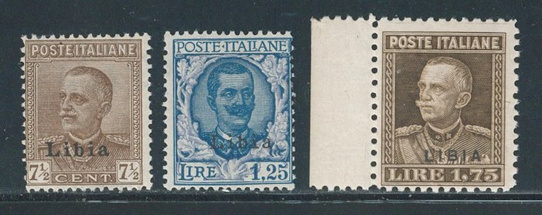 Italian Libya - Overprinted ordinary stamps, complete series nos. 78/80.