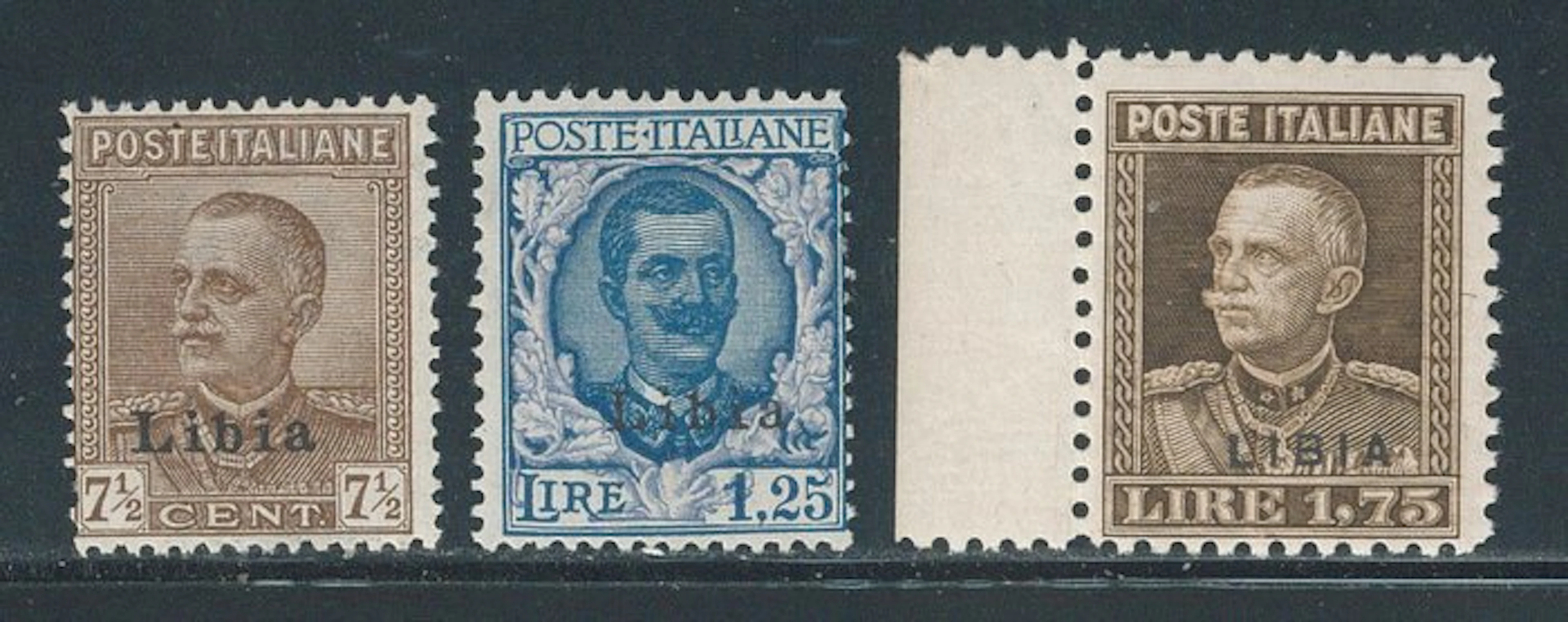 Italian Libya - Overprinted ordinary stamps, complete series nos. 78/80.