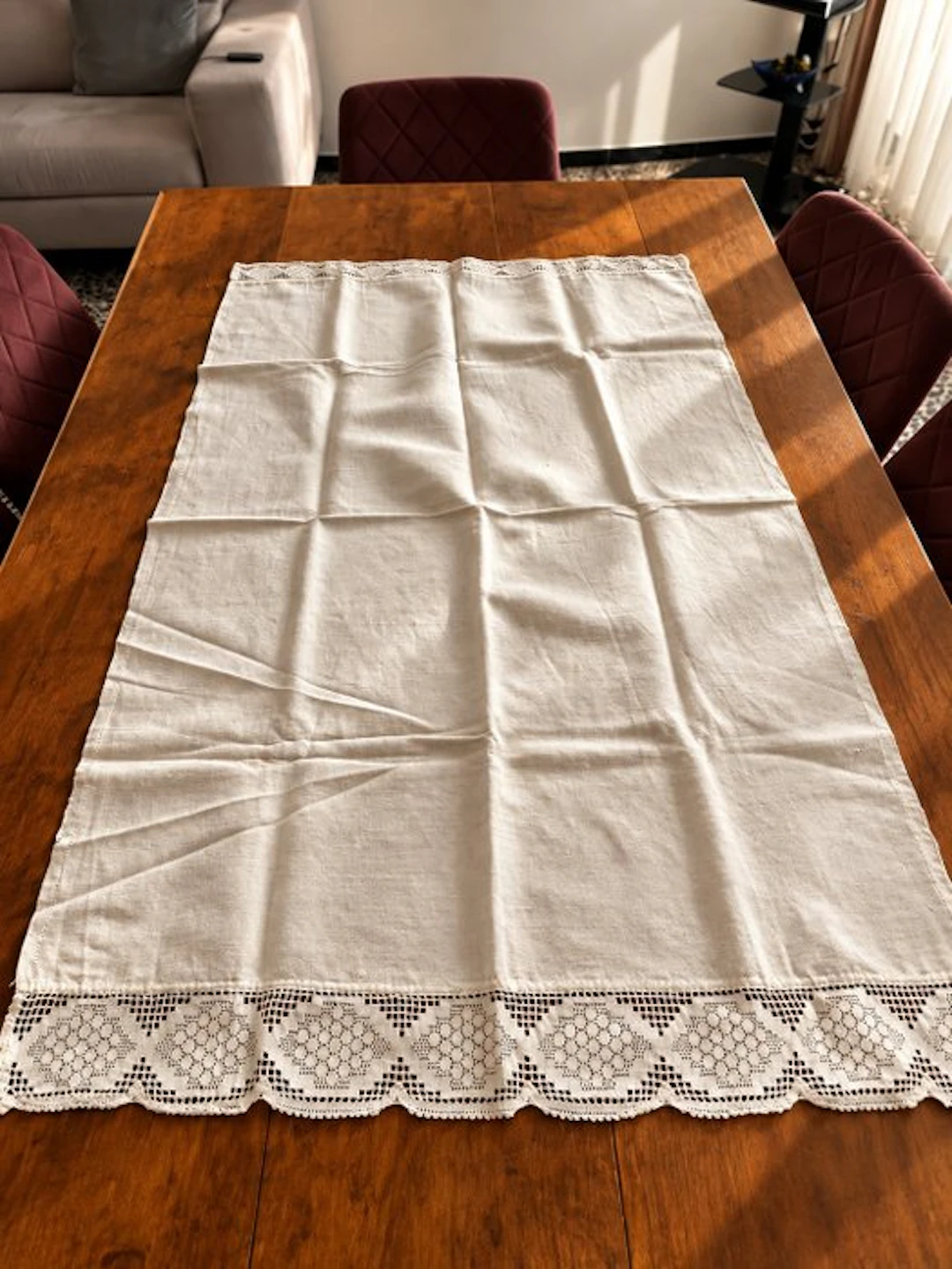 Asciugamano di preggio in puro lino ricamato a mano - Towel - 105 cm - 72 cm