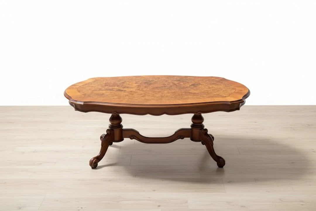 Coffee table - Burr walnut - Veneer Vintage Neobaroque