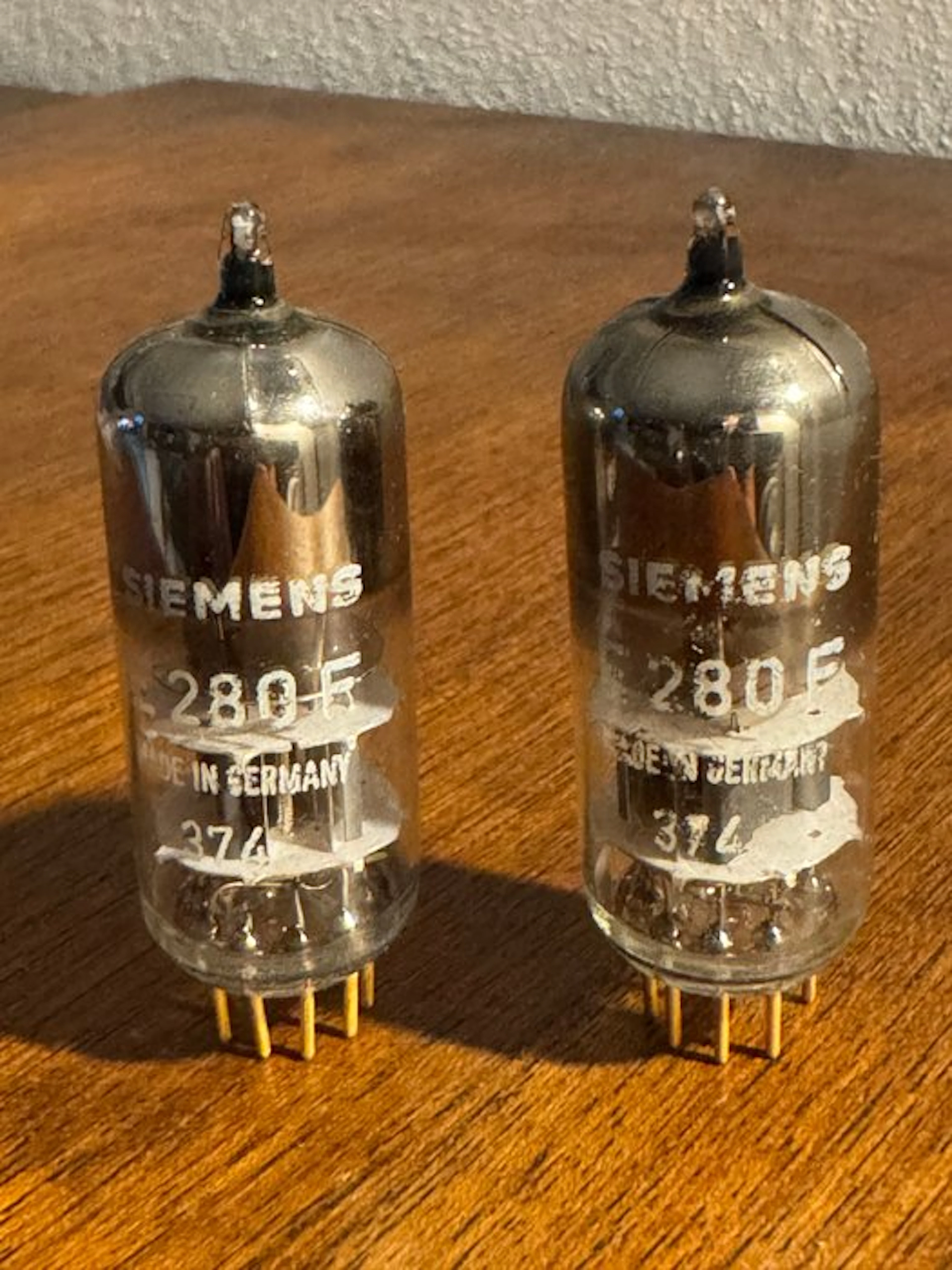Siemens - Paired Tube Set E 280 F NOS Gold Pins Tube amplifier