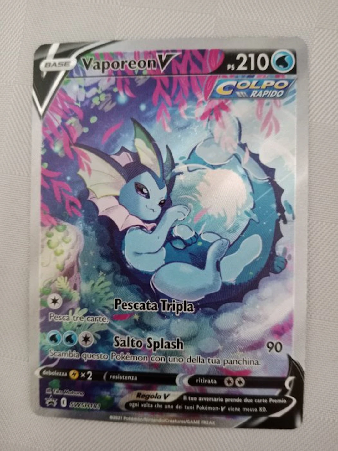 Pokémon - 1 Card - Vaporeon Ps 210 Full art, Foil - Sword & Shield