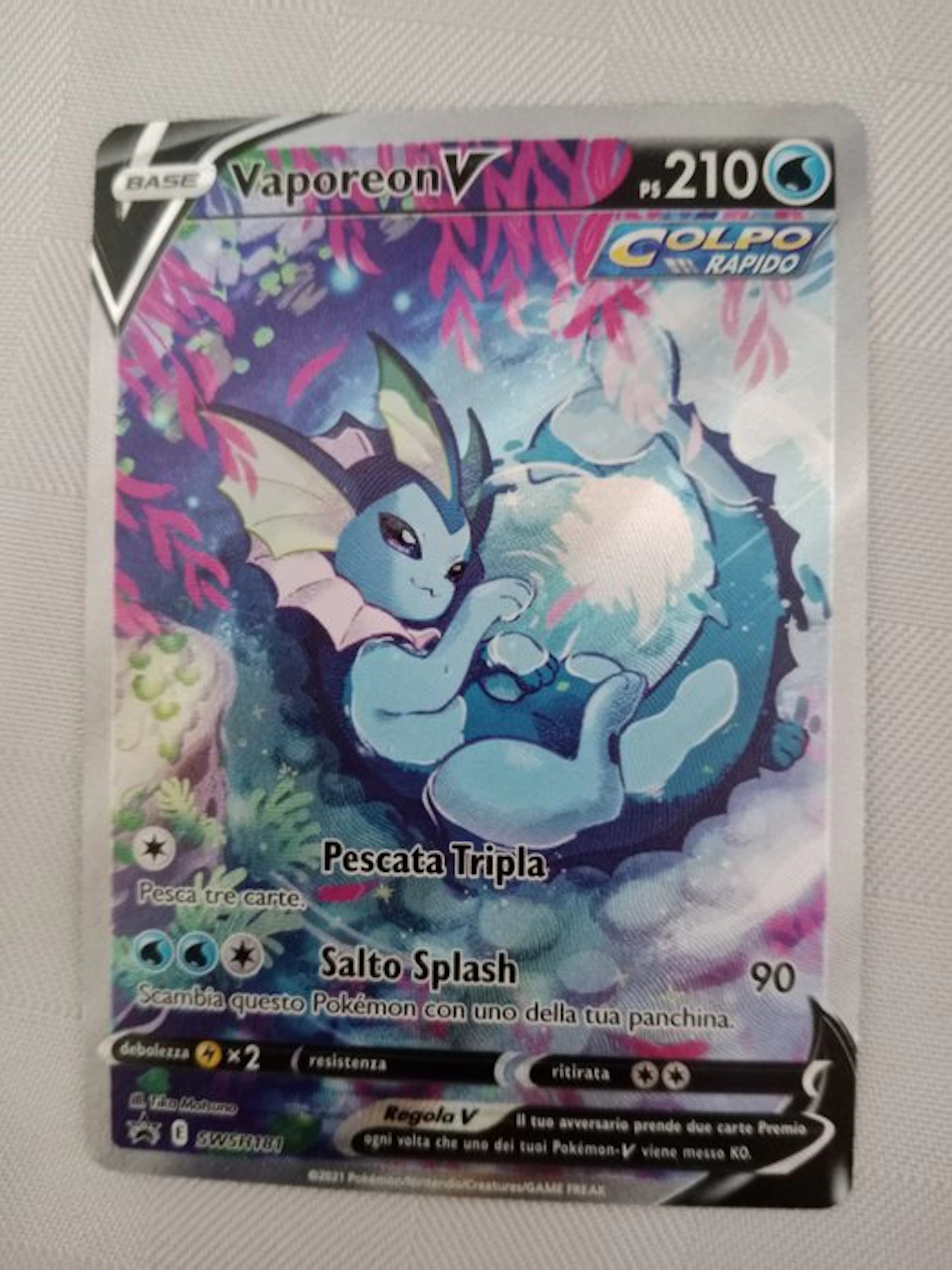 Pokémon - 1 Card - Vaporeon Ps 210 Full art, Foil - Sword & Shield