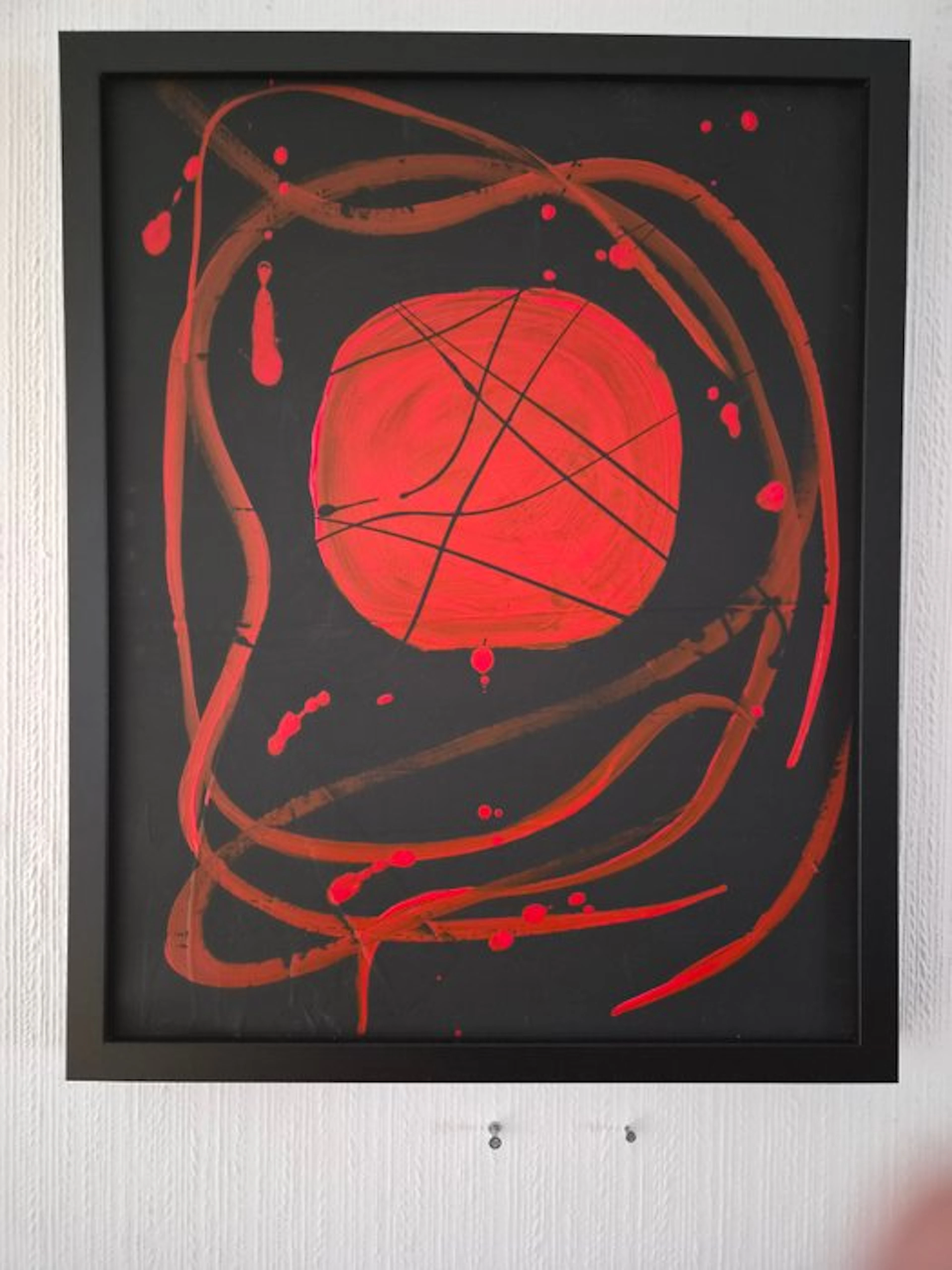 Liesens - Volcanic Fracture: (Handpainted on white canvas met lijst)