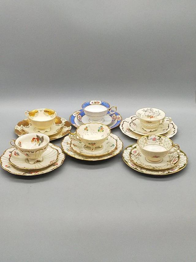 Patchwork - Coffee set - Porzellan Tassen Konvolut...
