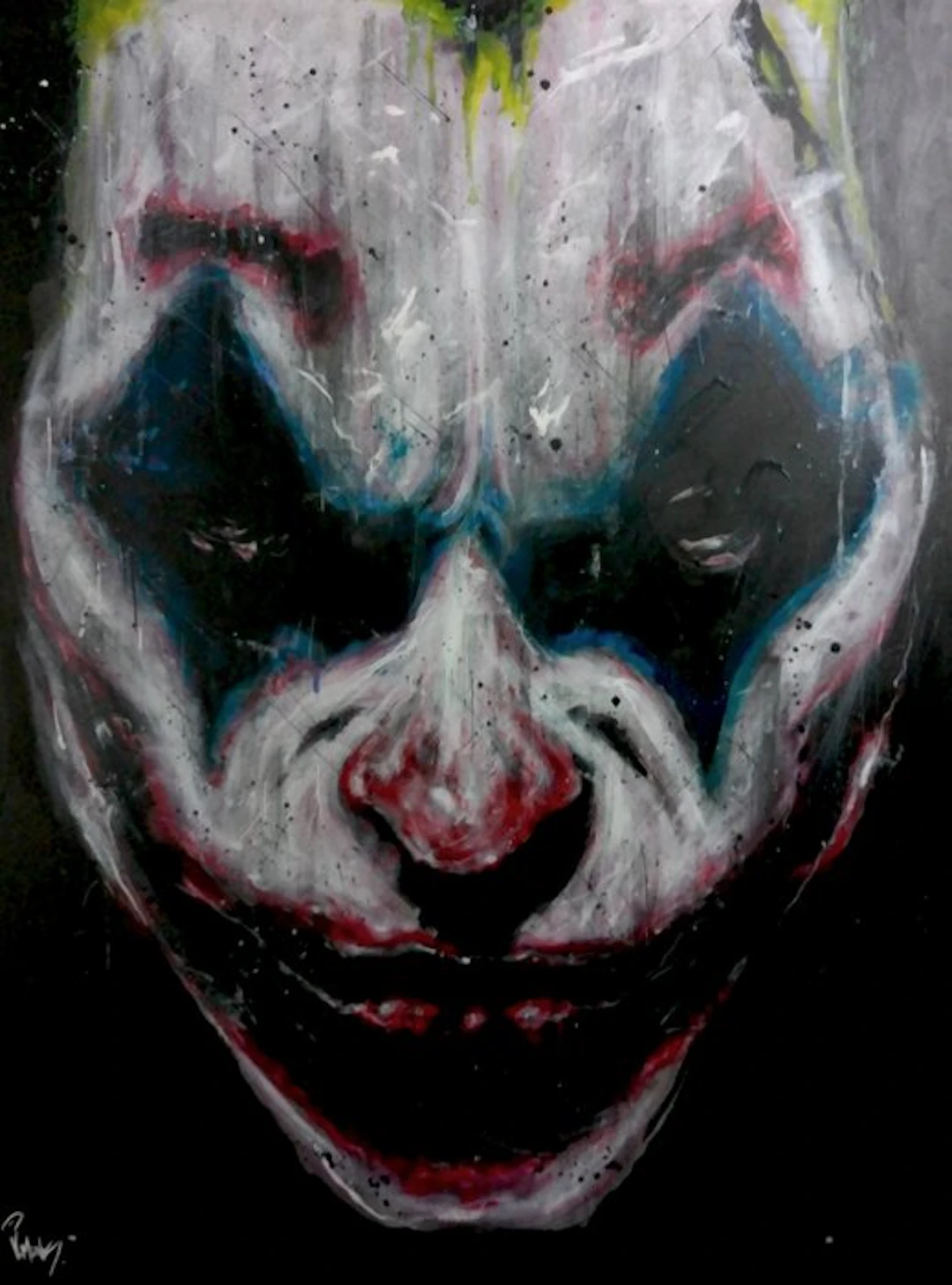 Joker - by artist Vincent Mink, handpainted and signed painting. - Portrait