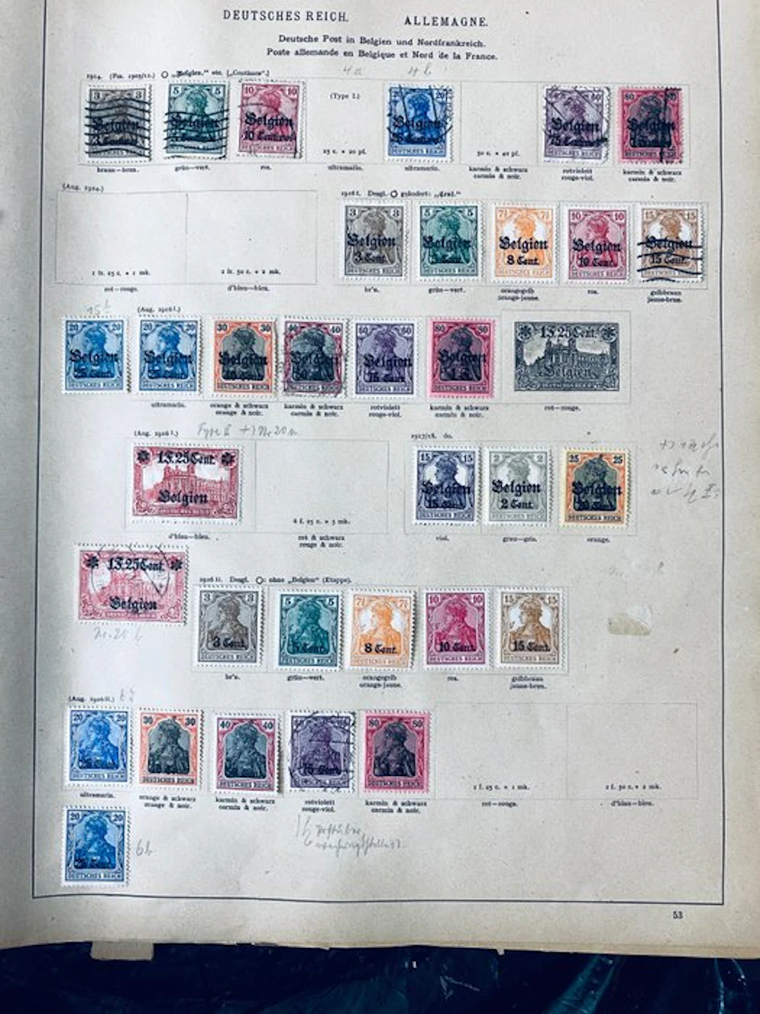 German Empire - Collection of the German Empire + Colonies on old album leaves