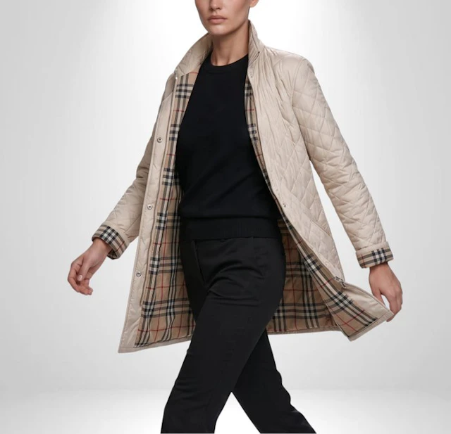 BURBERRY London Exclusive Monogram Tartan Glamour Chic Down Jacket Coat - Tg