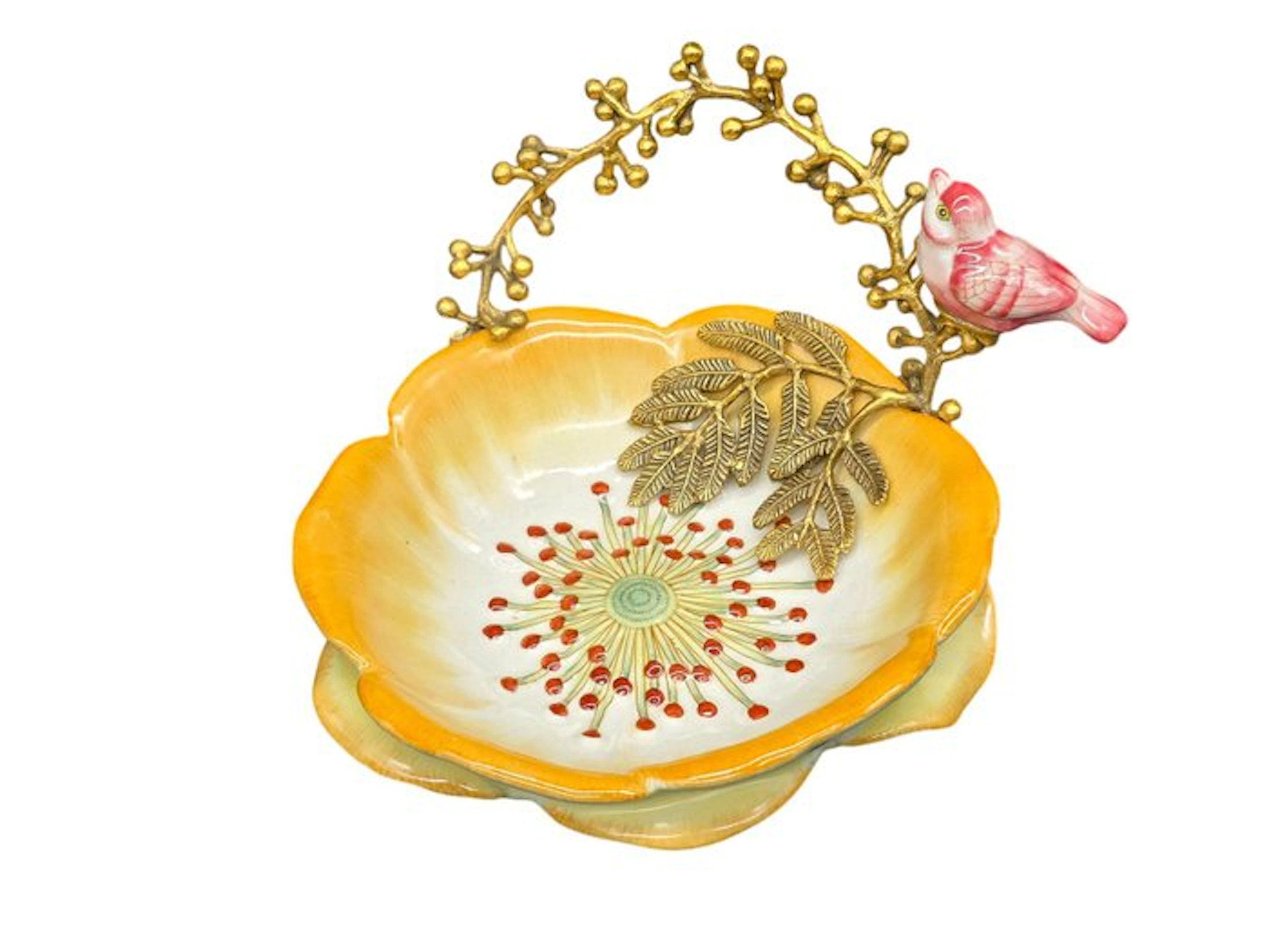 Bowl - Porcelain, Bronze - Bird