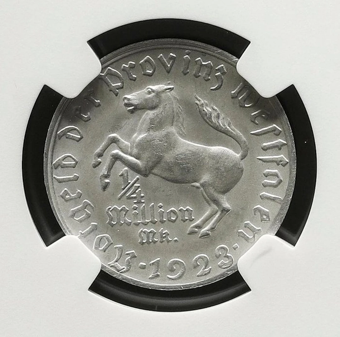 Germany, Westphalia 1/4 Millón Mark 1923 - NGC MS63