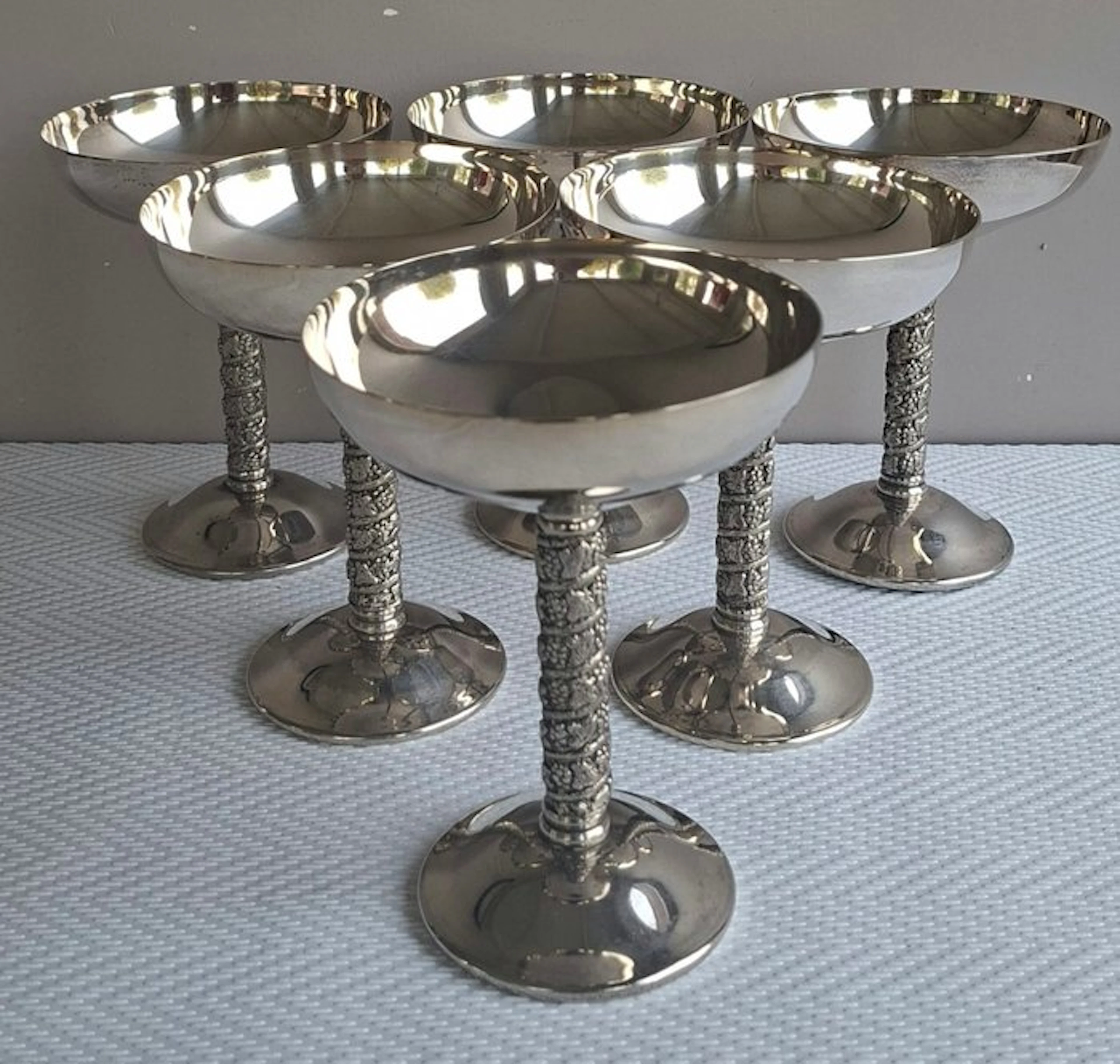 A. Lara - Champagne glass (6) - Silverplated - nickel-plated silver