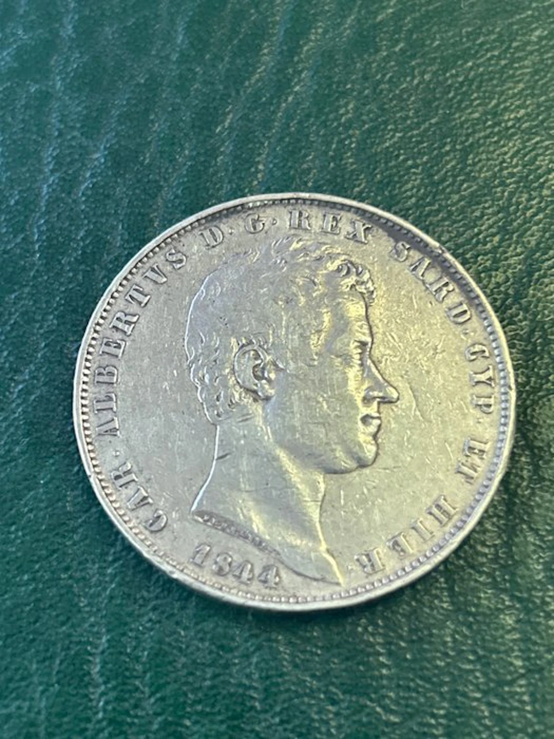 Italy, Savoy Carlo Alberto. 5 Lire 1844 Genova (No reserve price)
