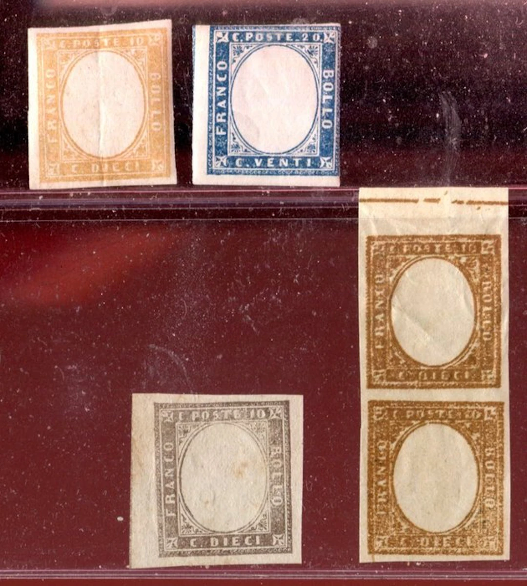 Italian Ancient States - Sardinia 1855 - 10 and 20 centesimi without effigies