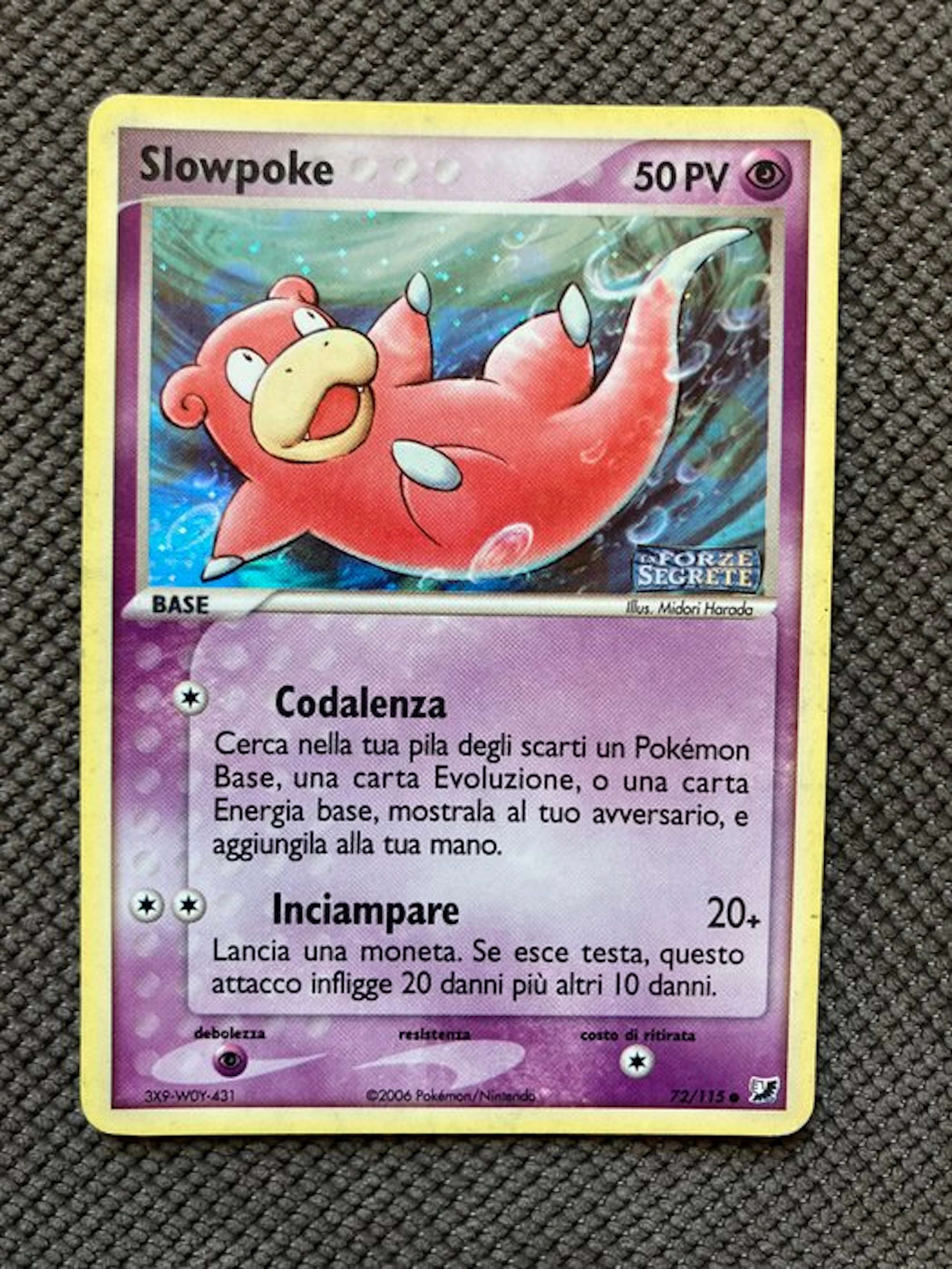 Pokémon - 1 Card - Slowpoke 72/115 Foil, Reverse holo - EX - EX Unseen Forces