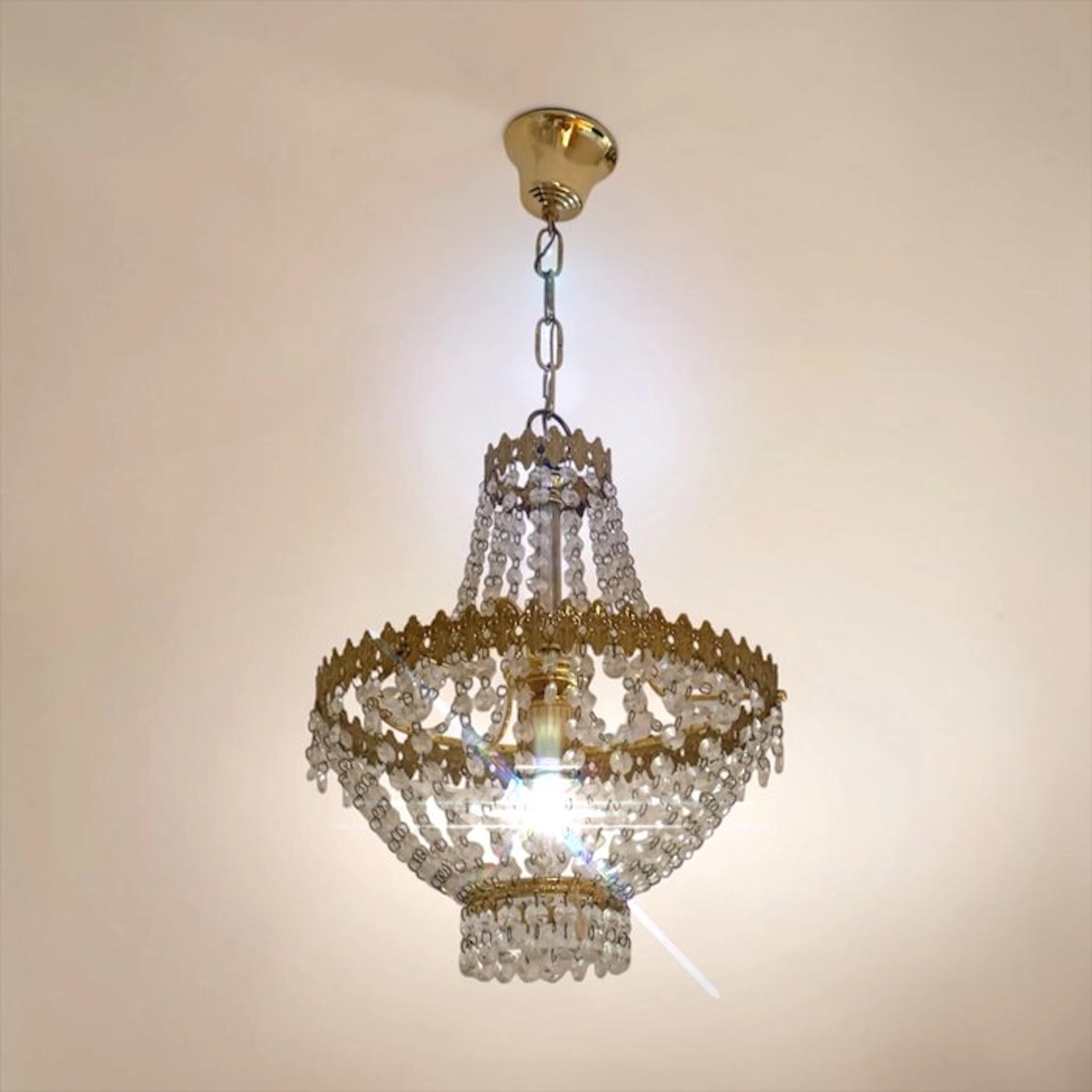 Ceiling lamp - Brass, Crystal - Luxury chandelier