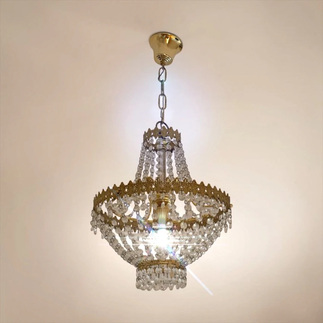 Ceiling lamp - Brass, Crystal - Luxury chandelier