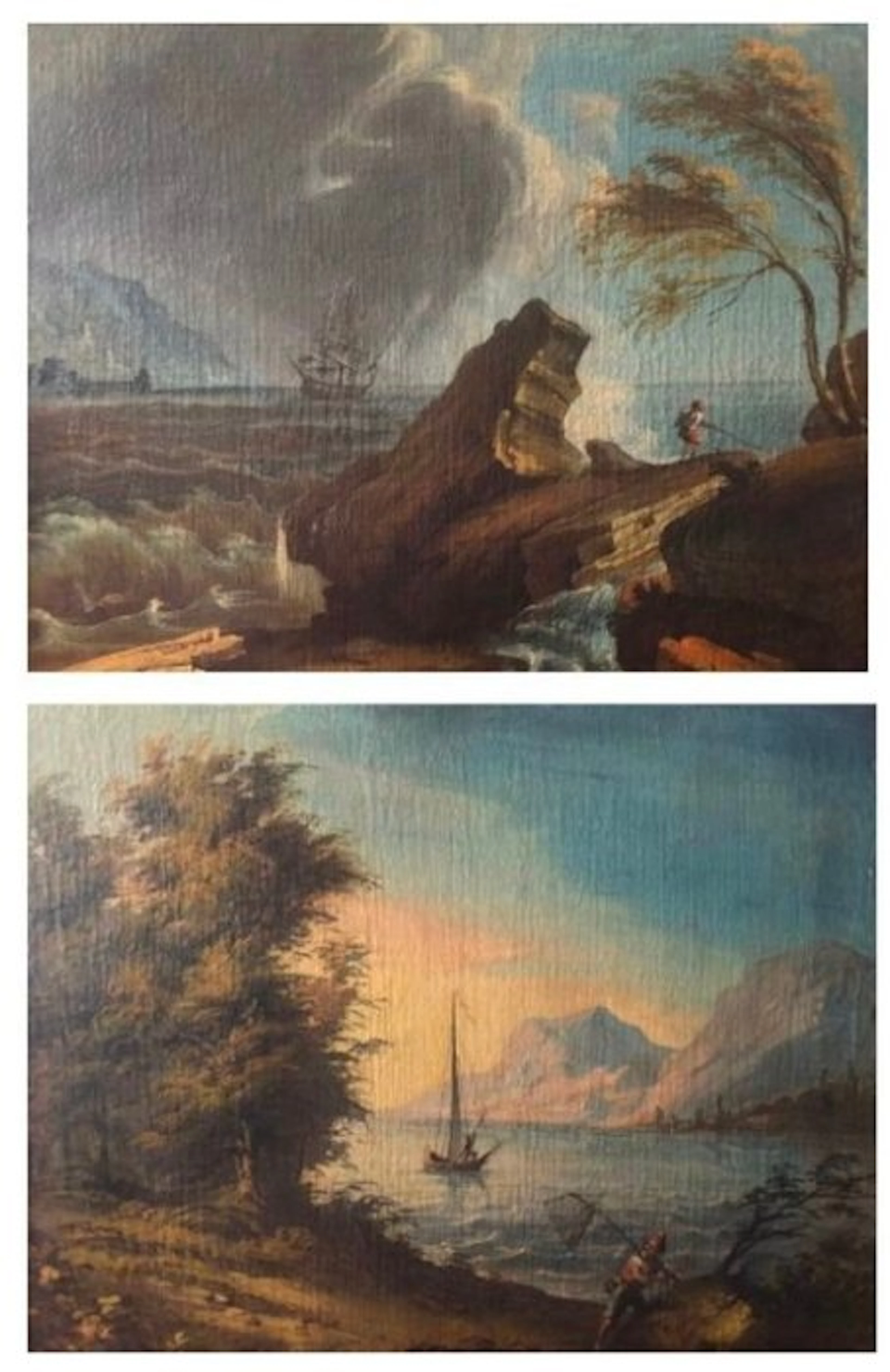Francesco Fidanza (1747-1819), Workshop of - Paesaggi costieri con personaggi