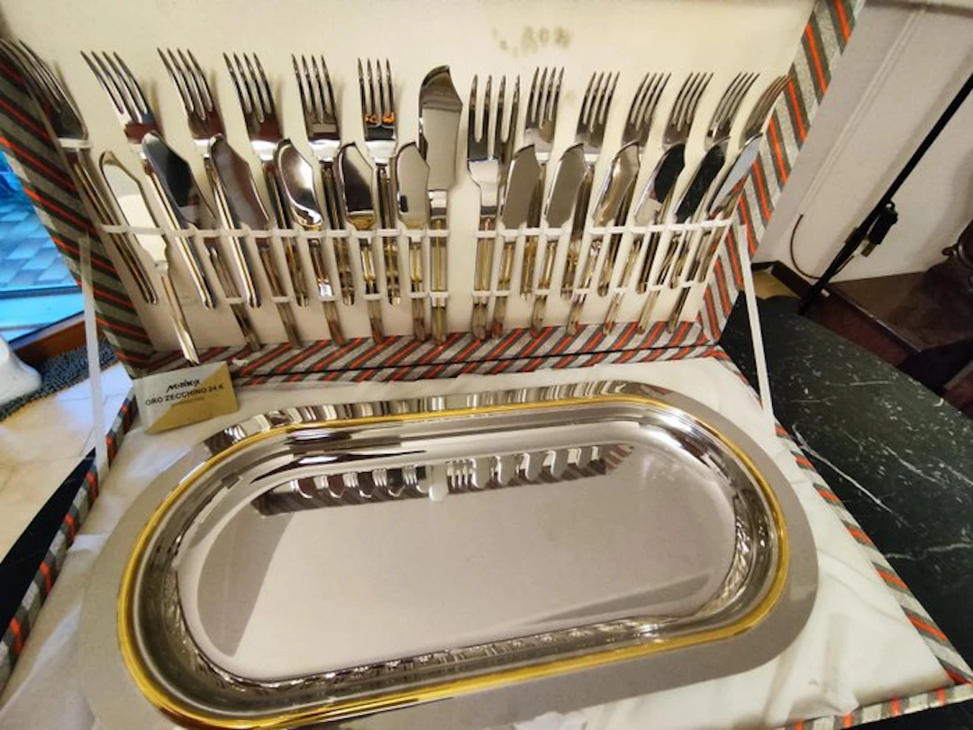 Morinox - Table service for 12 (27) - 18/10 stainless steel, 24K gold