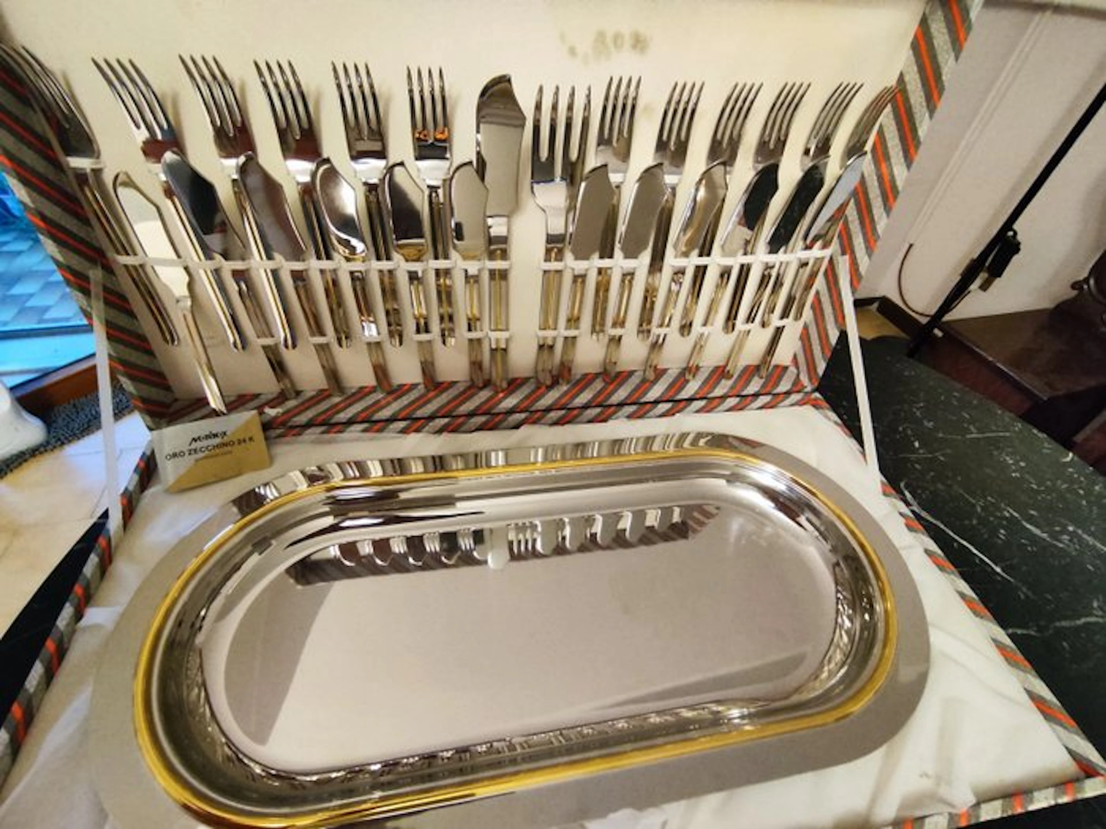 Morinox - Table service for 12 (27) - 18/10 stainless steel, 24K gold