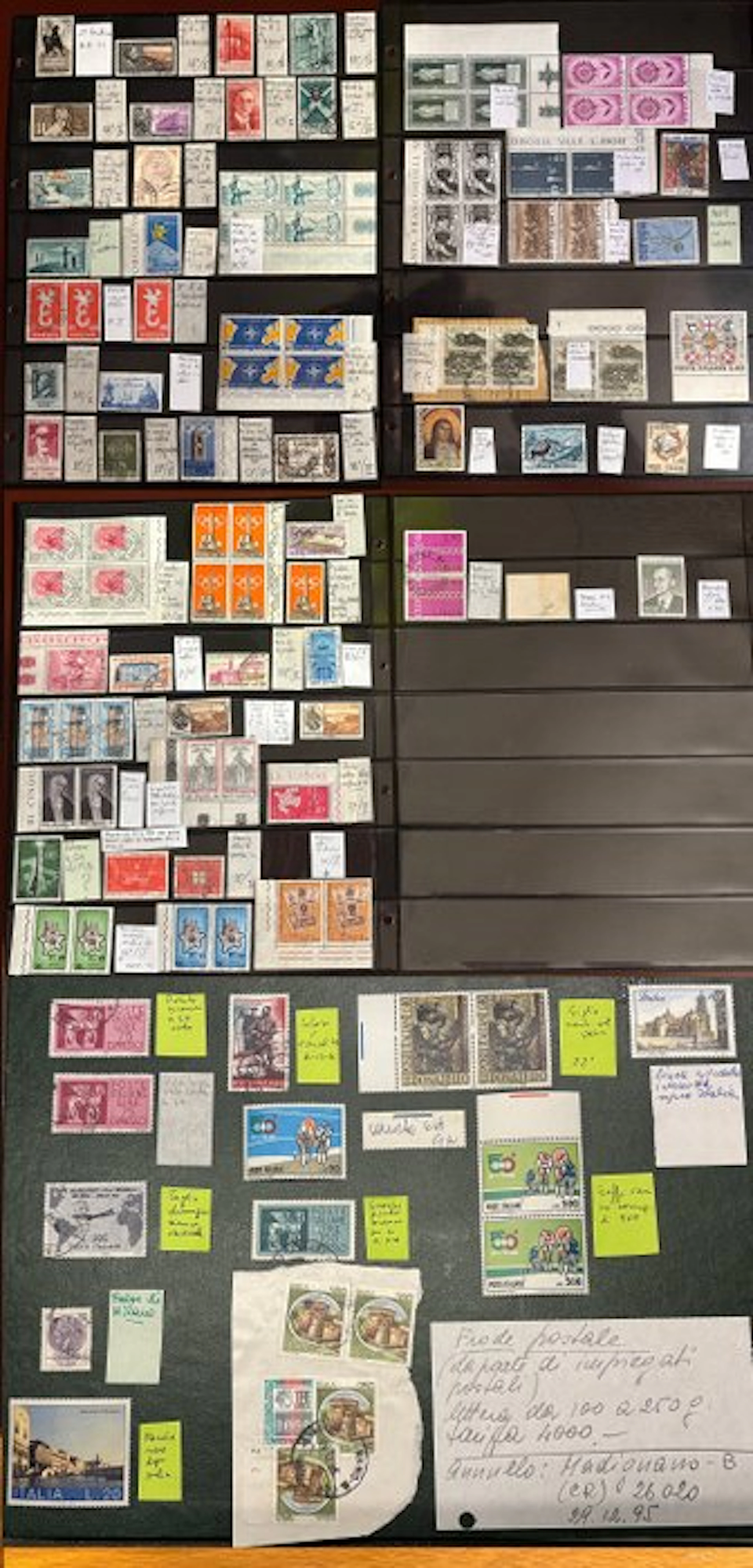 Italian Republic 1954/1981 - Collection of 70 stamps with overprint varieties