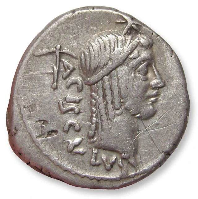 Roman Republic Denarius L. Valerius Acisculus, Rome mint 45 B.C.