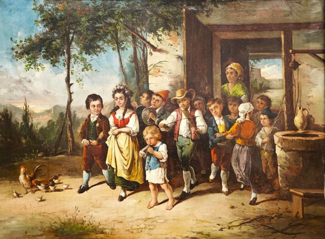 European school, late 18th century - The Children’s Wedding